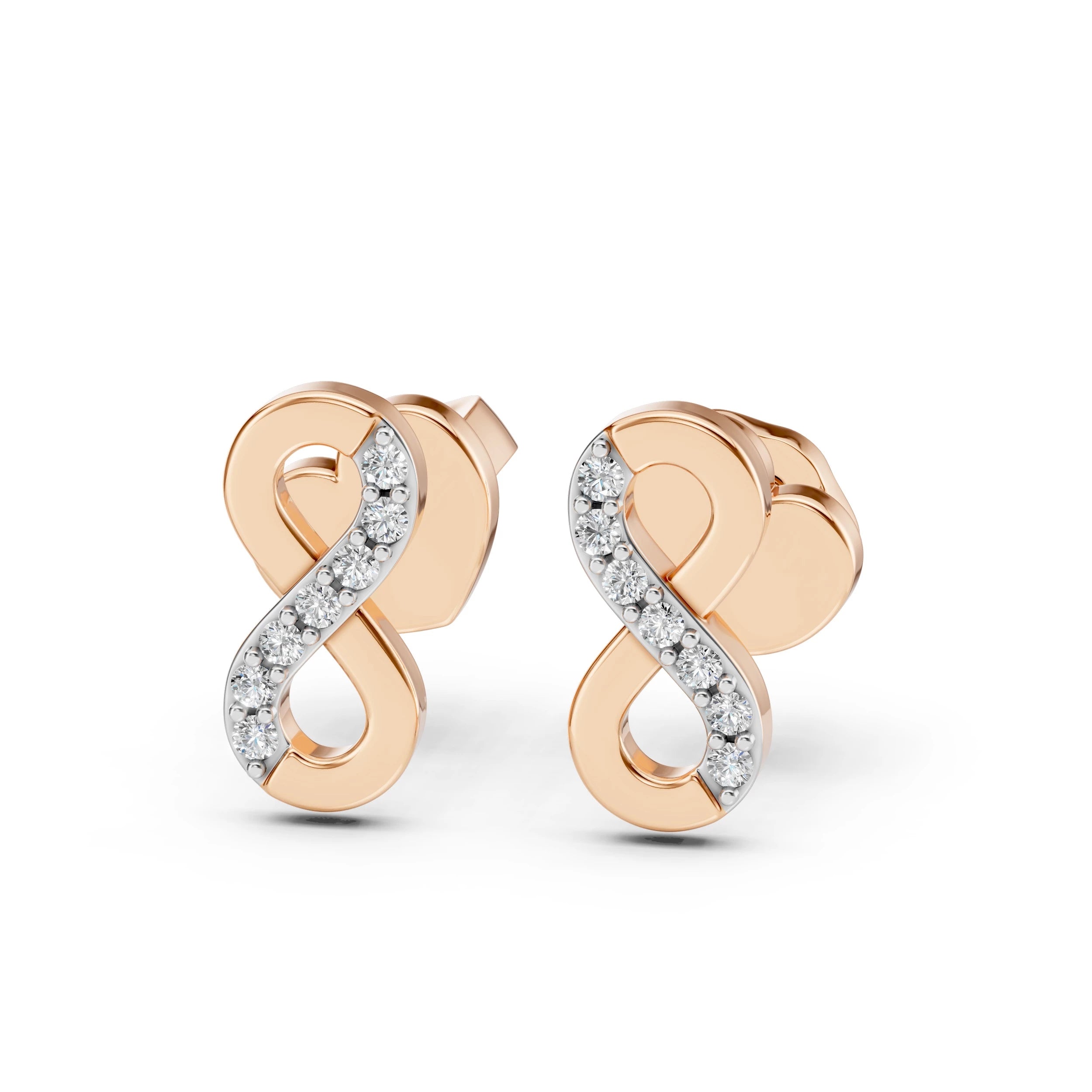 Cercei din Aur cu Diamante Rotunde Briliant 0.09 CT