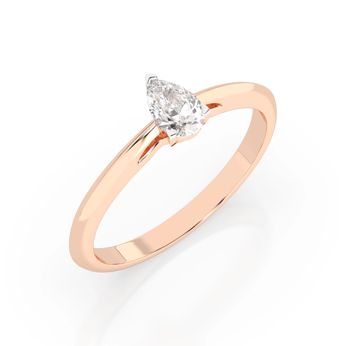Inel de Logodnă Solitaire din Aur, Diamant Pear 0,30 CT