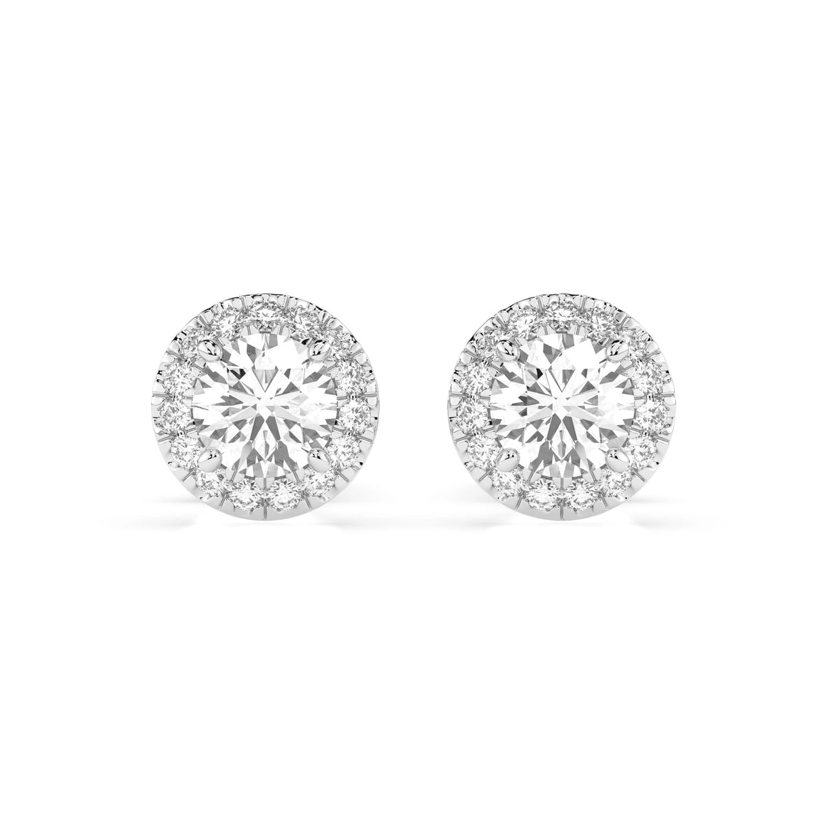 Cercei din Aur cu Diamante, Forma Rotund Briliant, 0,68 CT