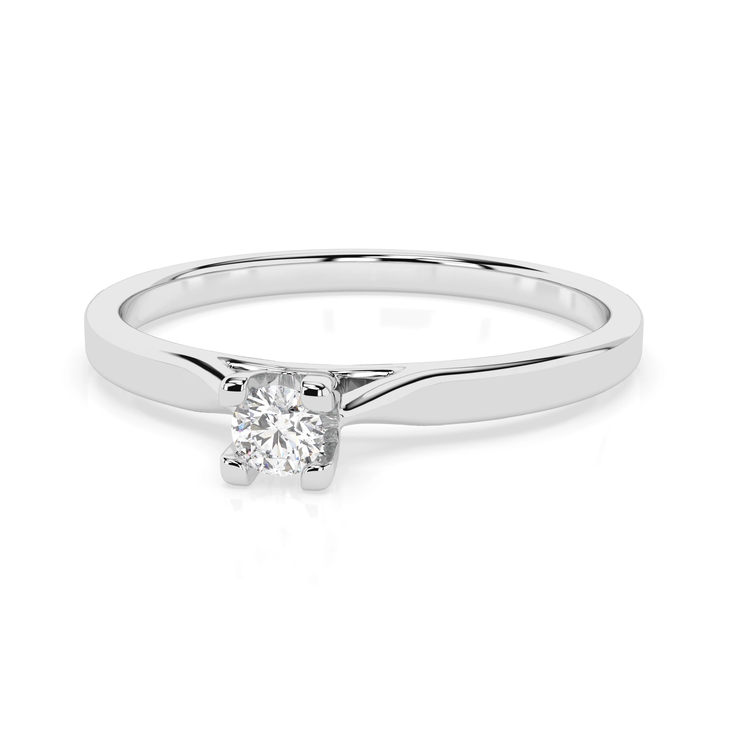 Inel de Logodnă Solitaire din Aur, Diamant Rotund Briliant 0.06 CT