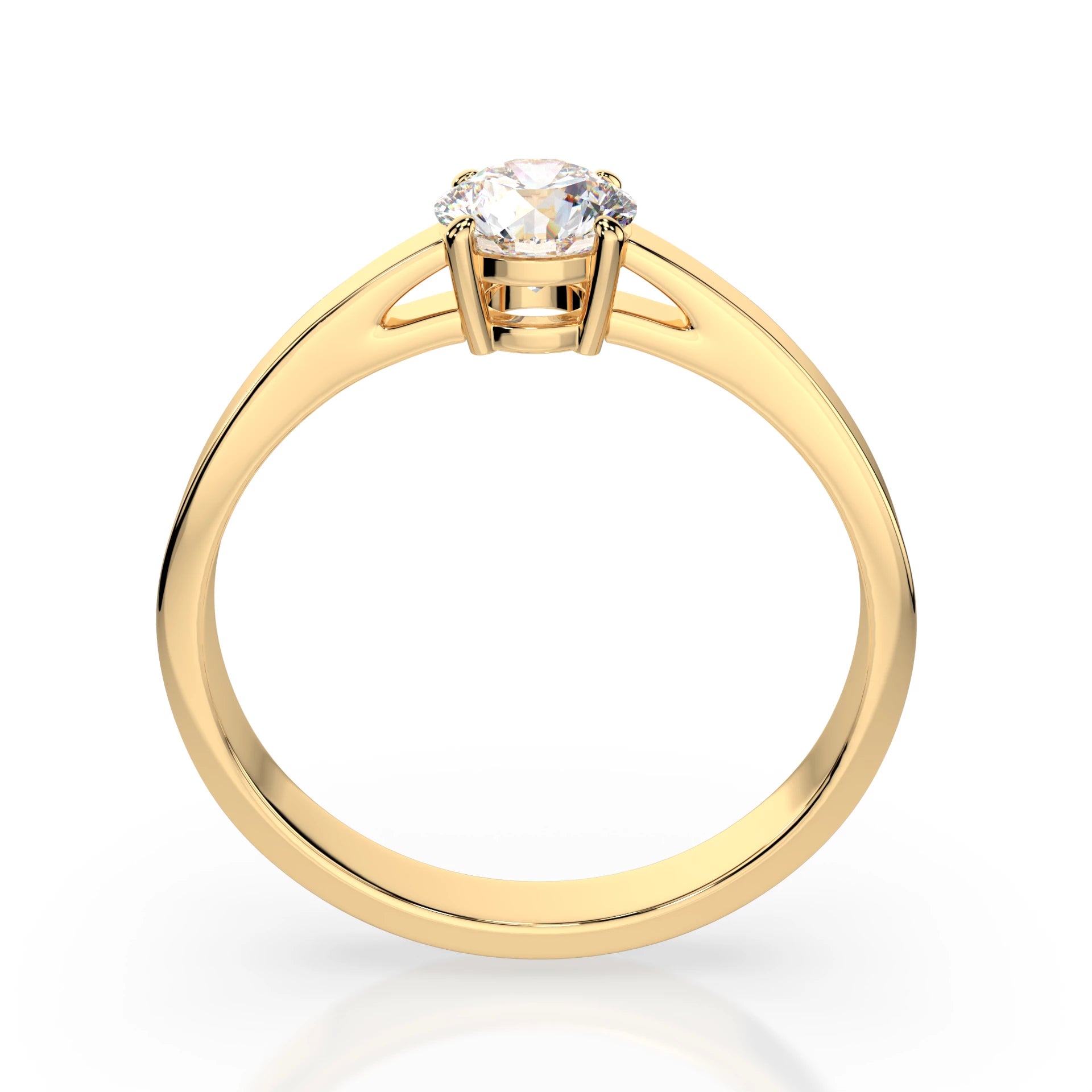 Inel de Logodnă Solitaire din Aur, Diamant Rotund Briliant 0.50 CT