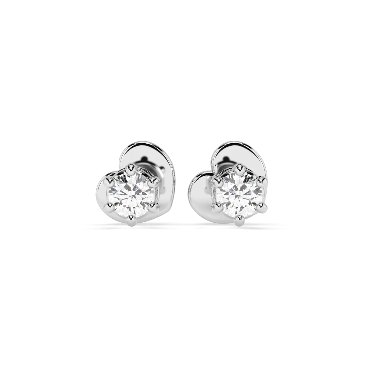 Cercei din Aur cu Diamante, Forma Rotund Briliant, 0,12 CT