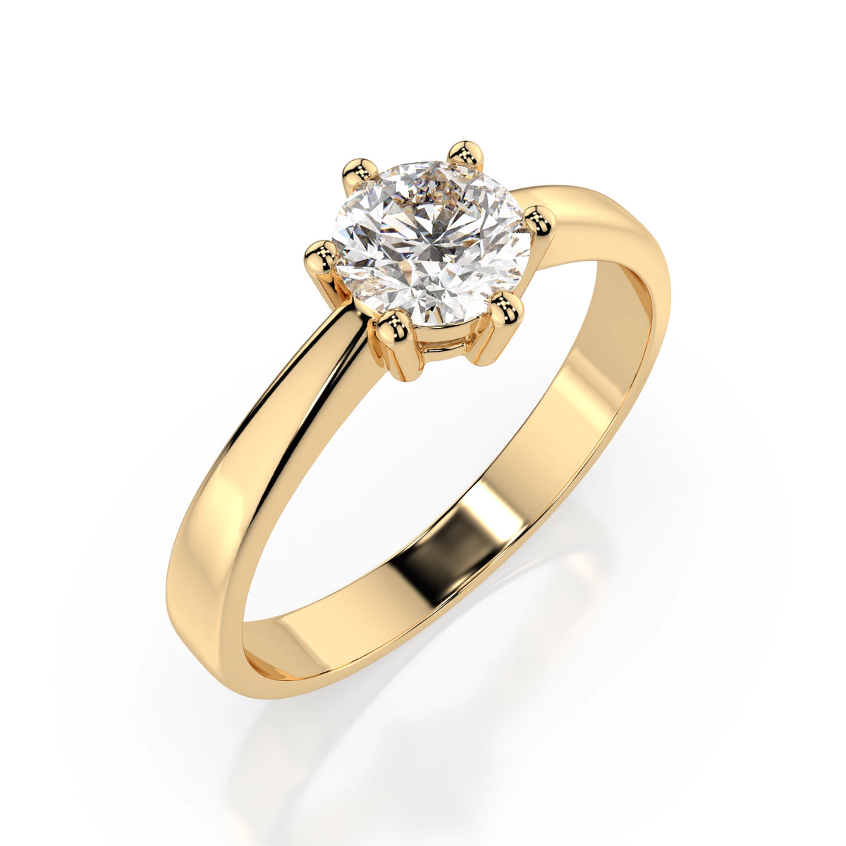 Inel de Logodnă Solitaire din Aur, Diamant Rotund Briliant 0,50 CT