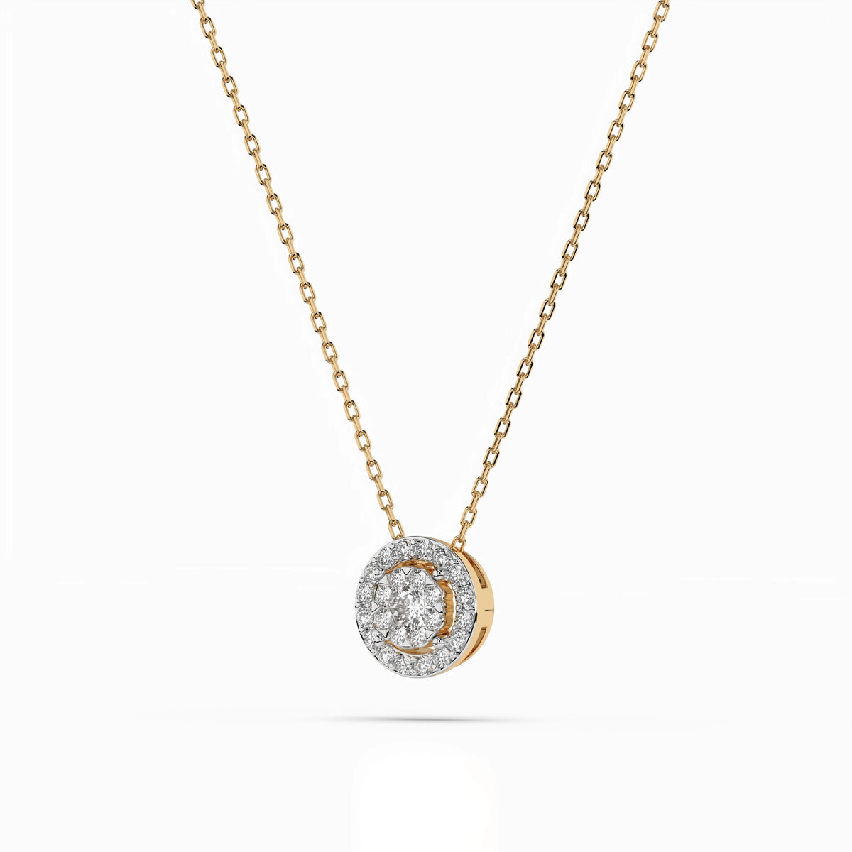 Colier din Aur cu Diamante, Forma Rotund Briliant, 0,18 CT