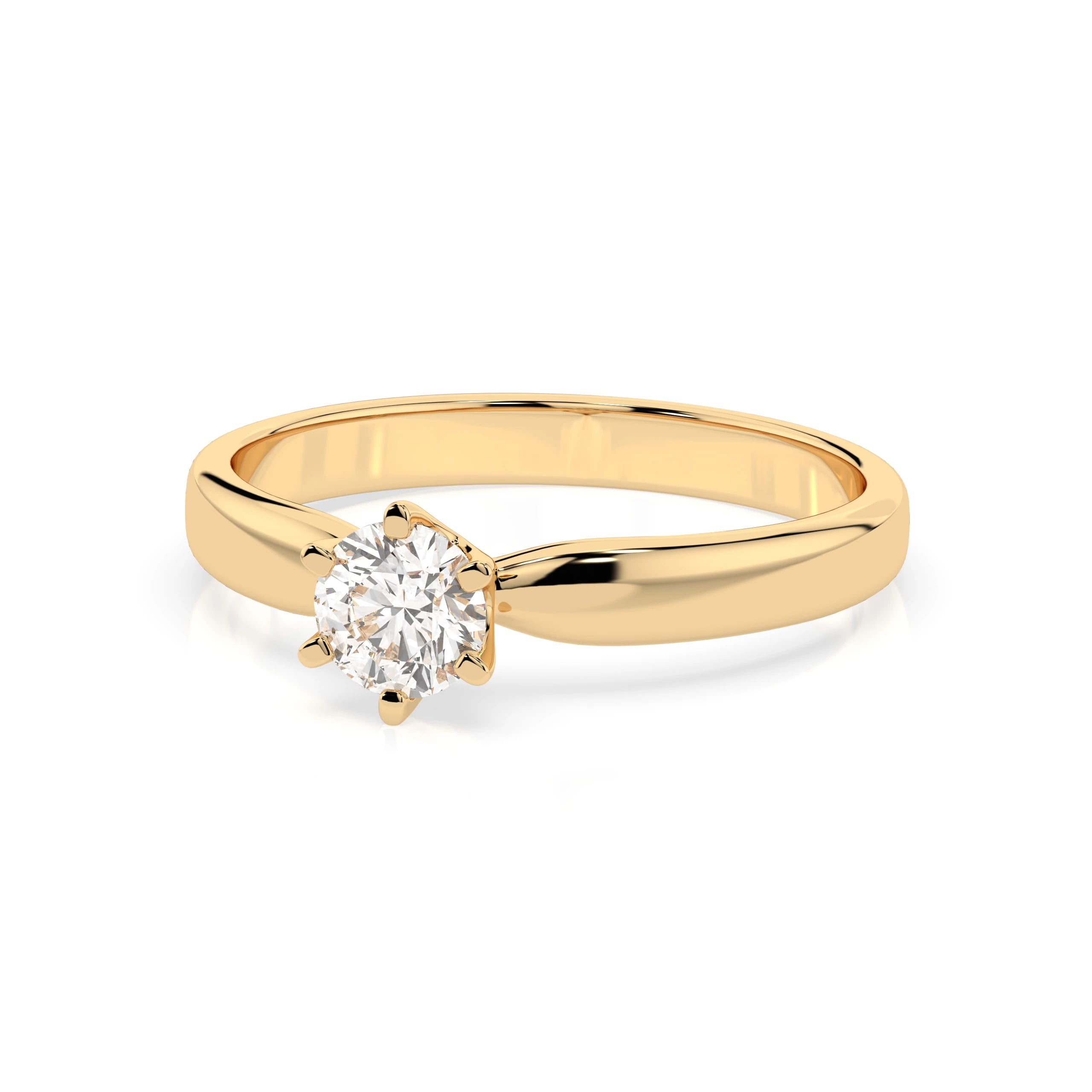 Inel de Logodnă Solitaire din Aur, Diamant Rotund Briliant 0.30 CT