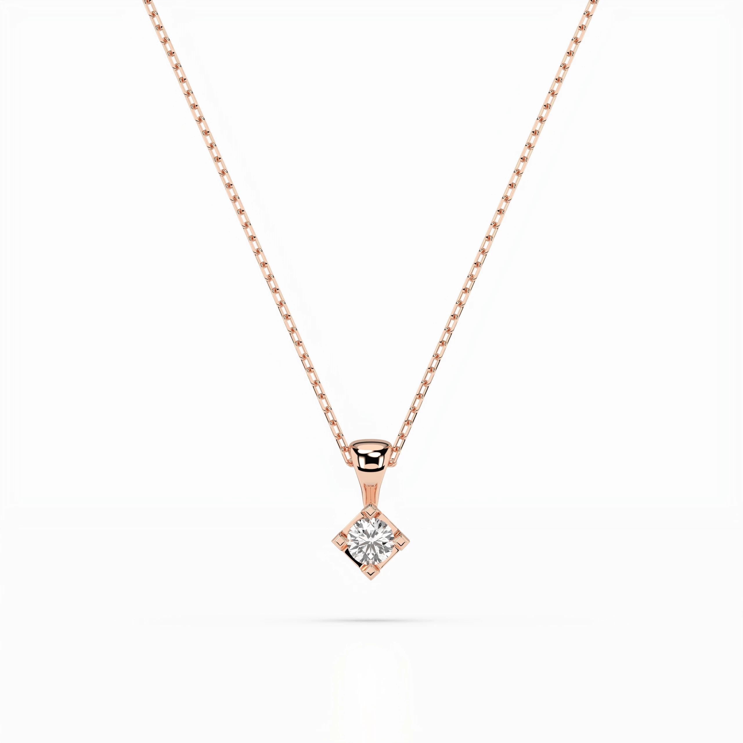 Colier din Aur cu Diamant Rotund Briliant 0.08 CT