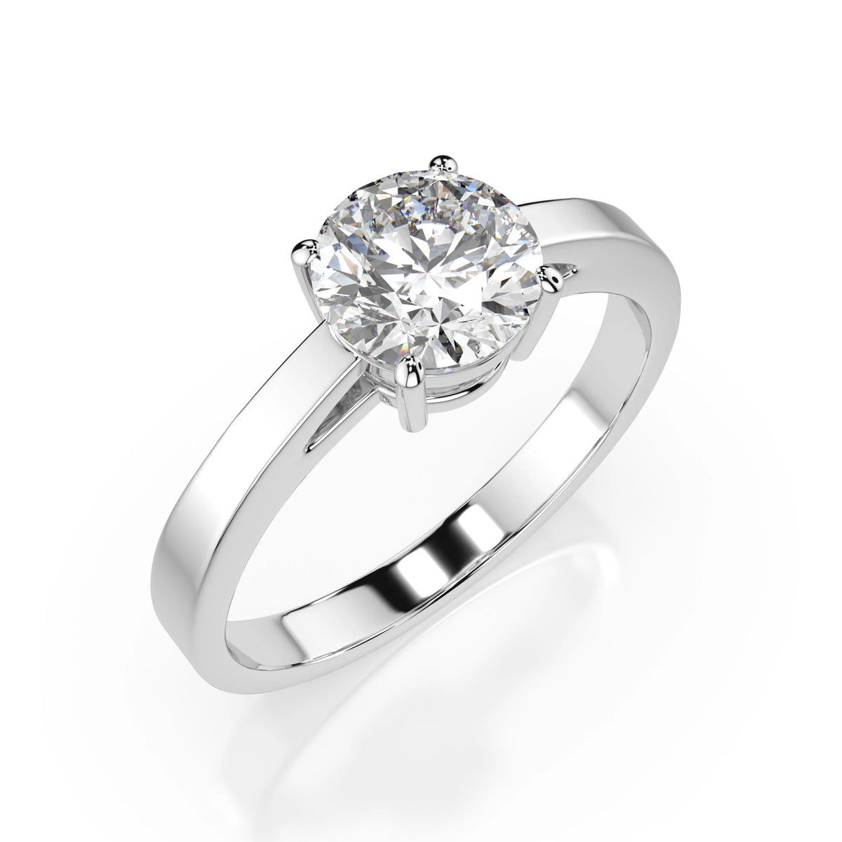 Inel de Logodnă Solitaire din Aur, Diamant Rotund Briliant 1,00 CT