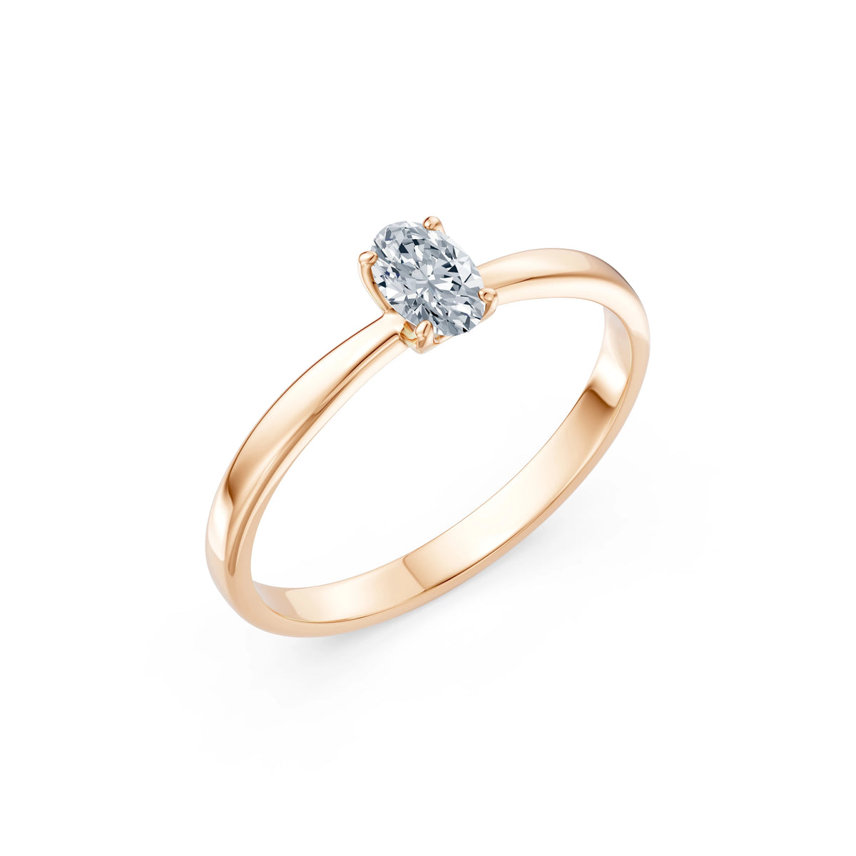Inel de Logodnă Solitaire din Aur, Diamant Oval 0,30 CT