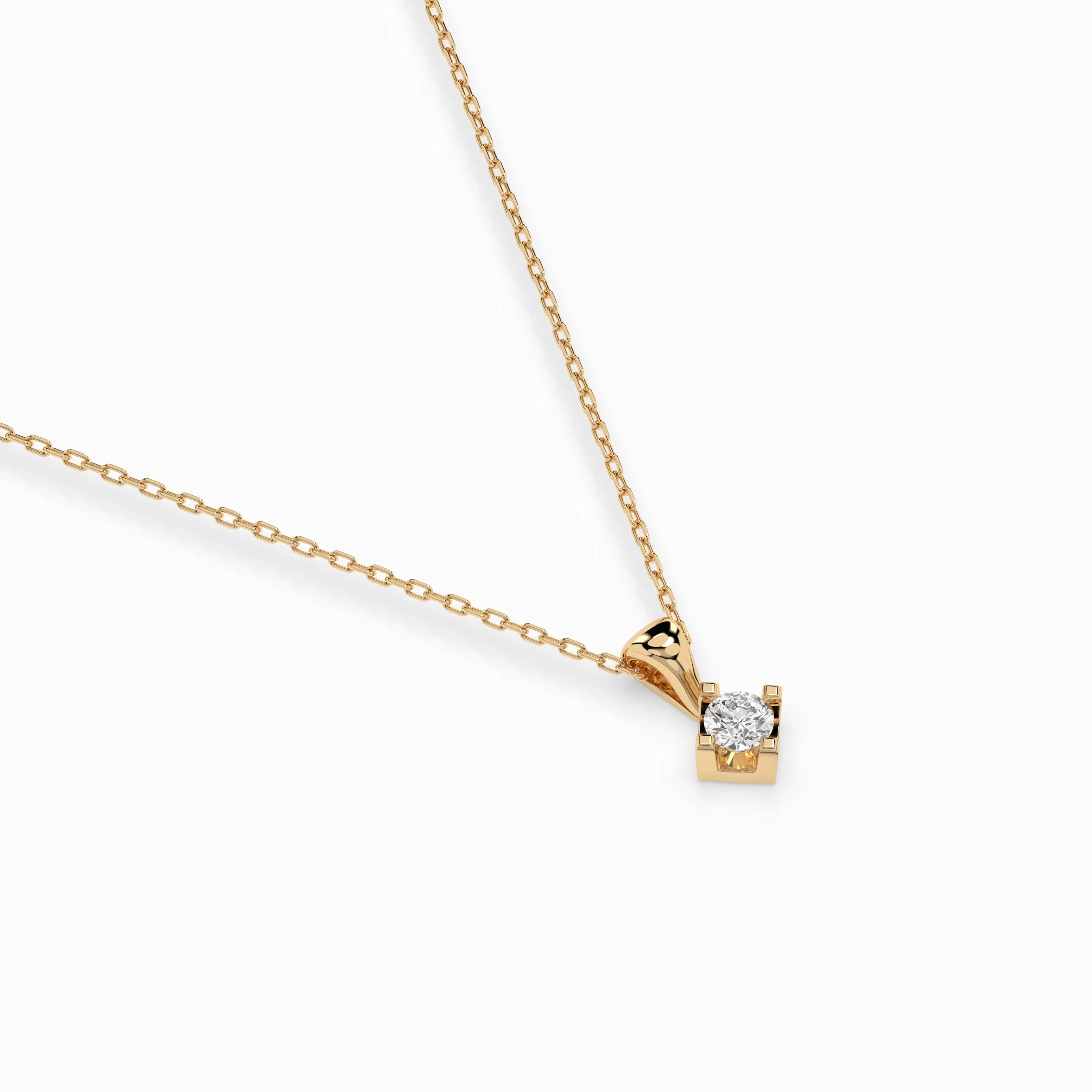 Colier din Aur cu Diamant Rotund Briliant 0.08 CT