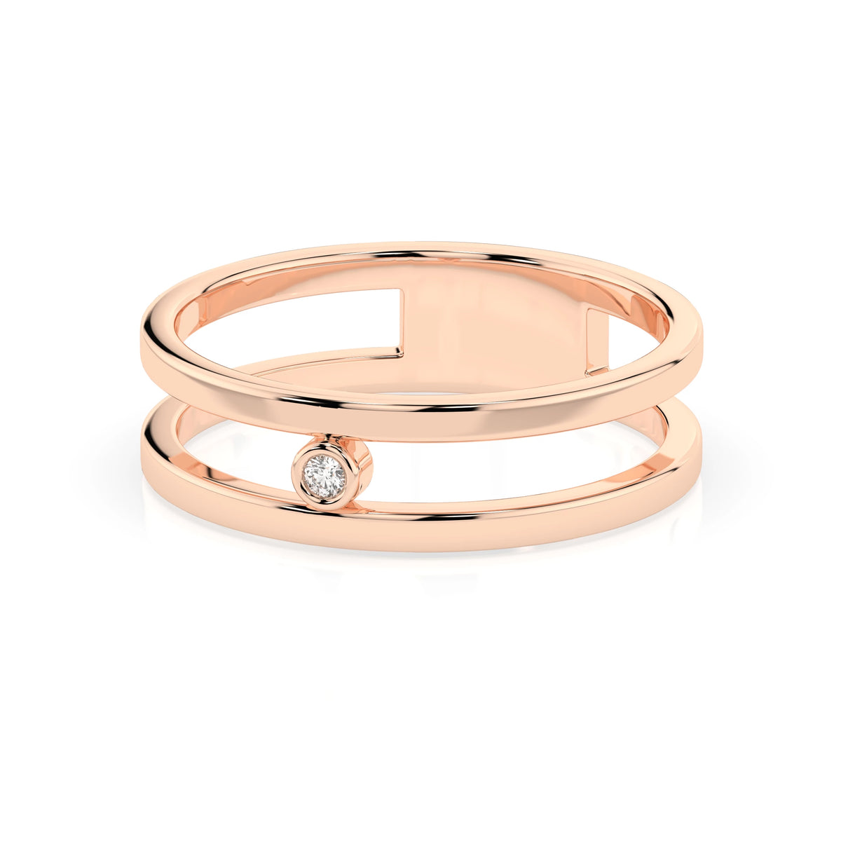 Inel din Aur cu Diamant, Forma Rotund Briliant, 0,02 CT
