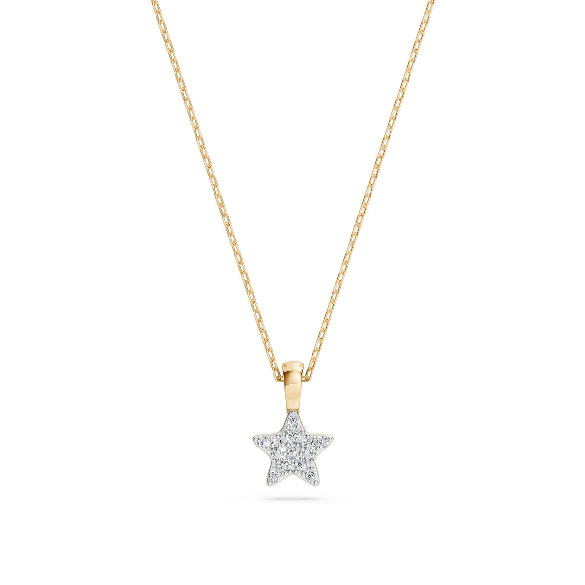 Colier din Aur cu Diamante, Forma Rotund Briliant, 0,08 CT