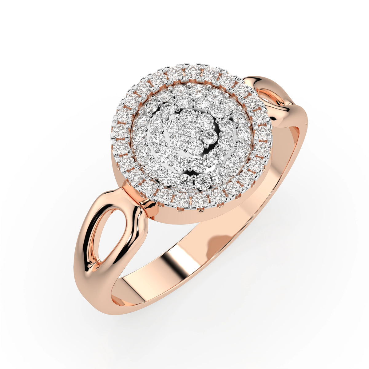Inel din Aur cu Diamante, Forma Rotund Briliant, 0,52 CT
