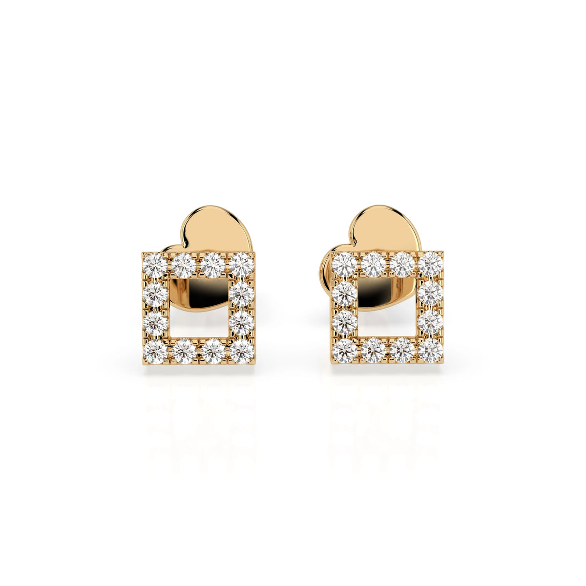 Cercei din Aur cu Diamante Rotunde Briliant 0.14 CT