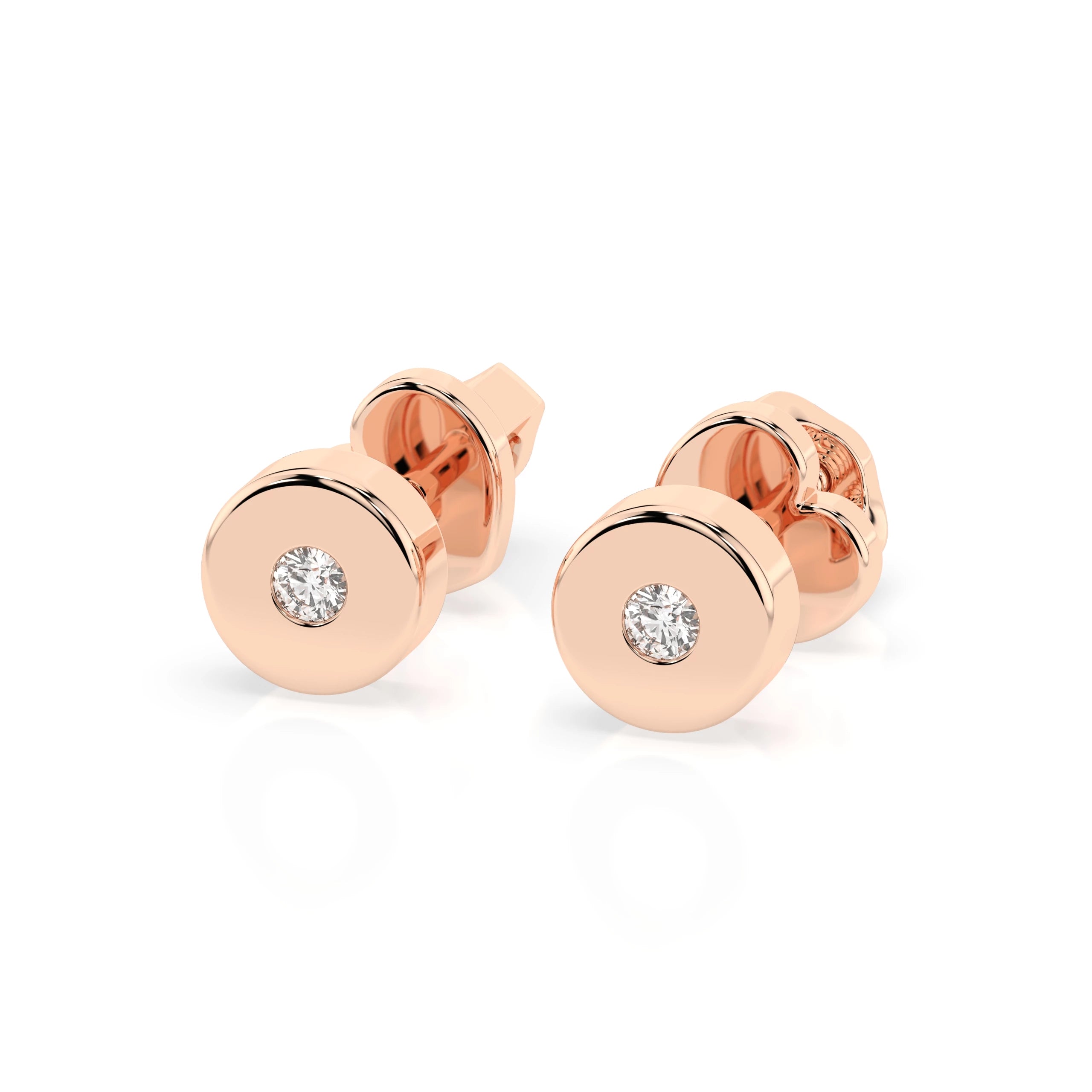 Cercei din Aur cu Diamante Rotunde Briliant 0.04 CT