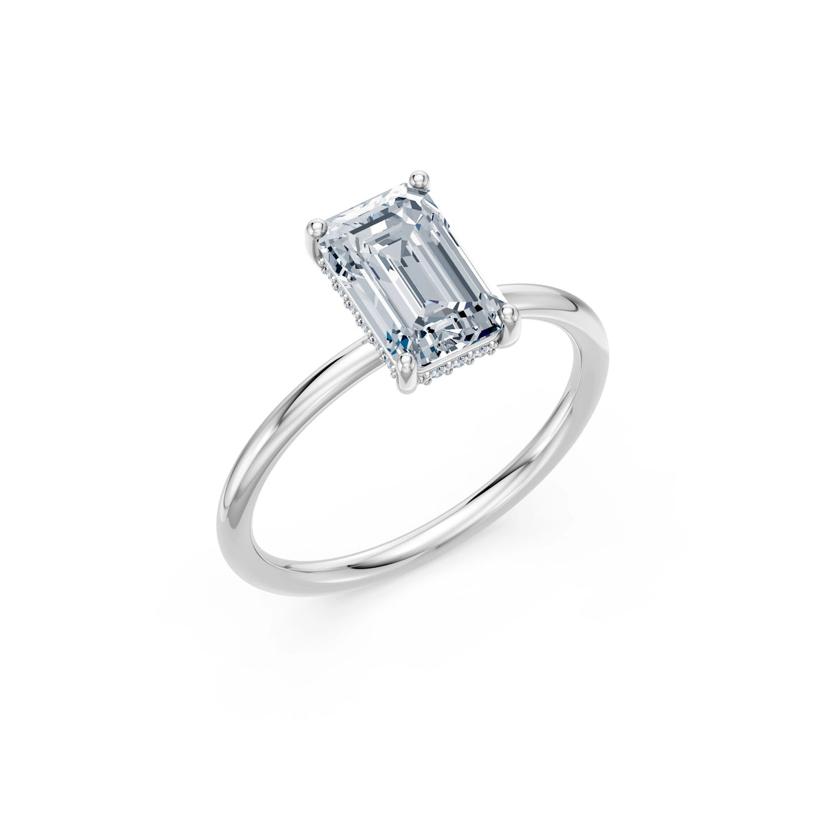 Inel de Logodnă Solitaire din Aur, Diamant Emerald 2,00 CT