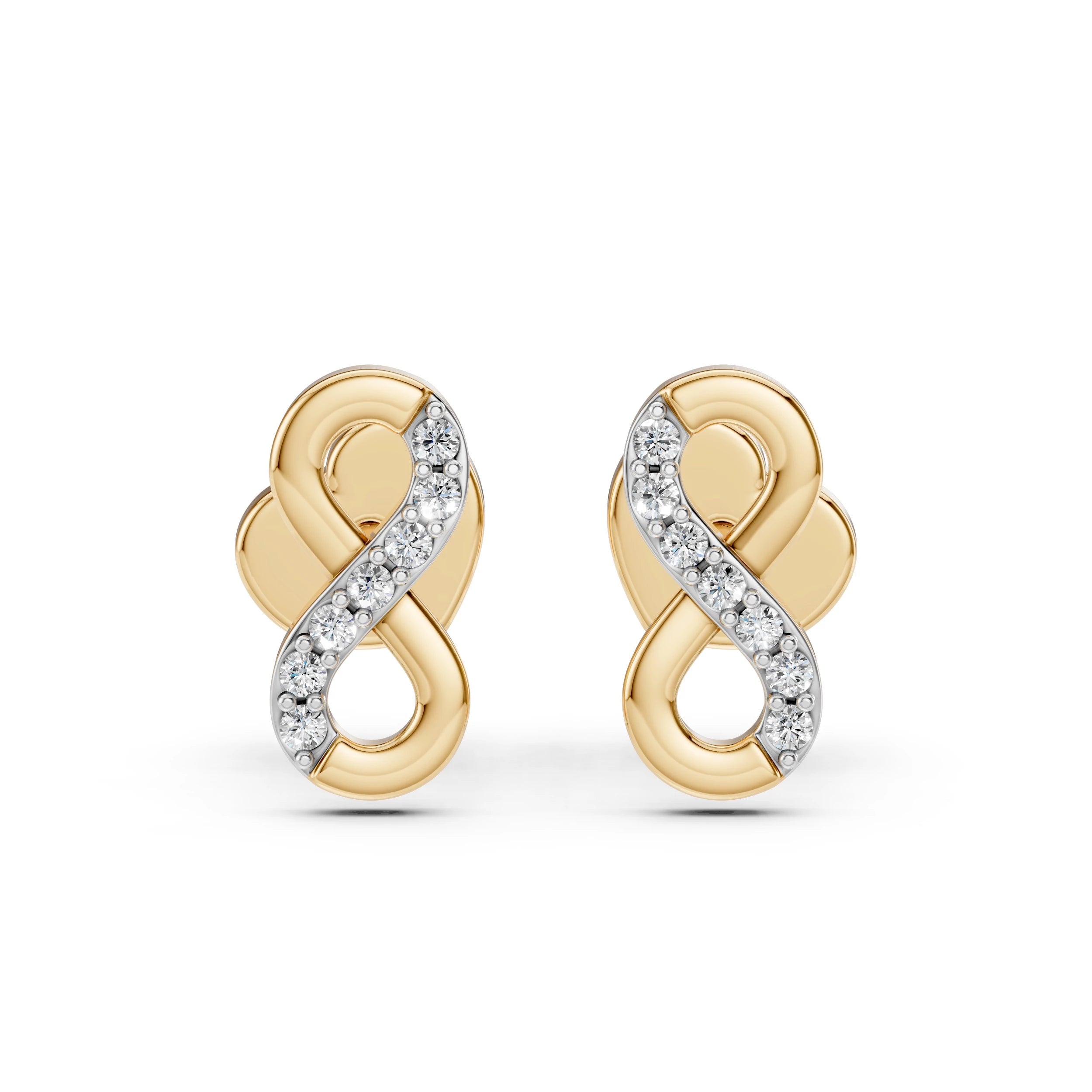 Cercei din Aur cu Diamante Rotunde Briliant 0.09 CT