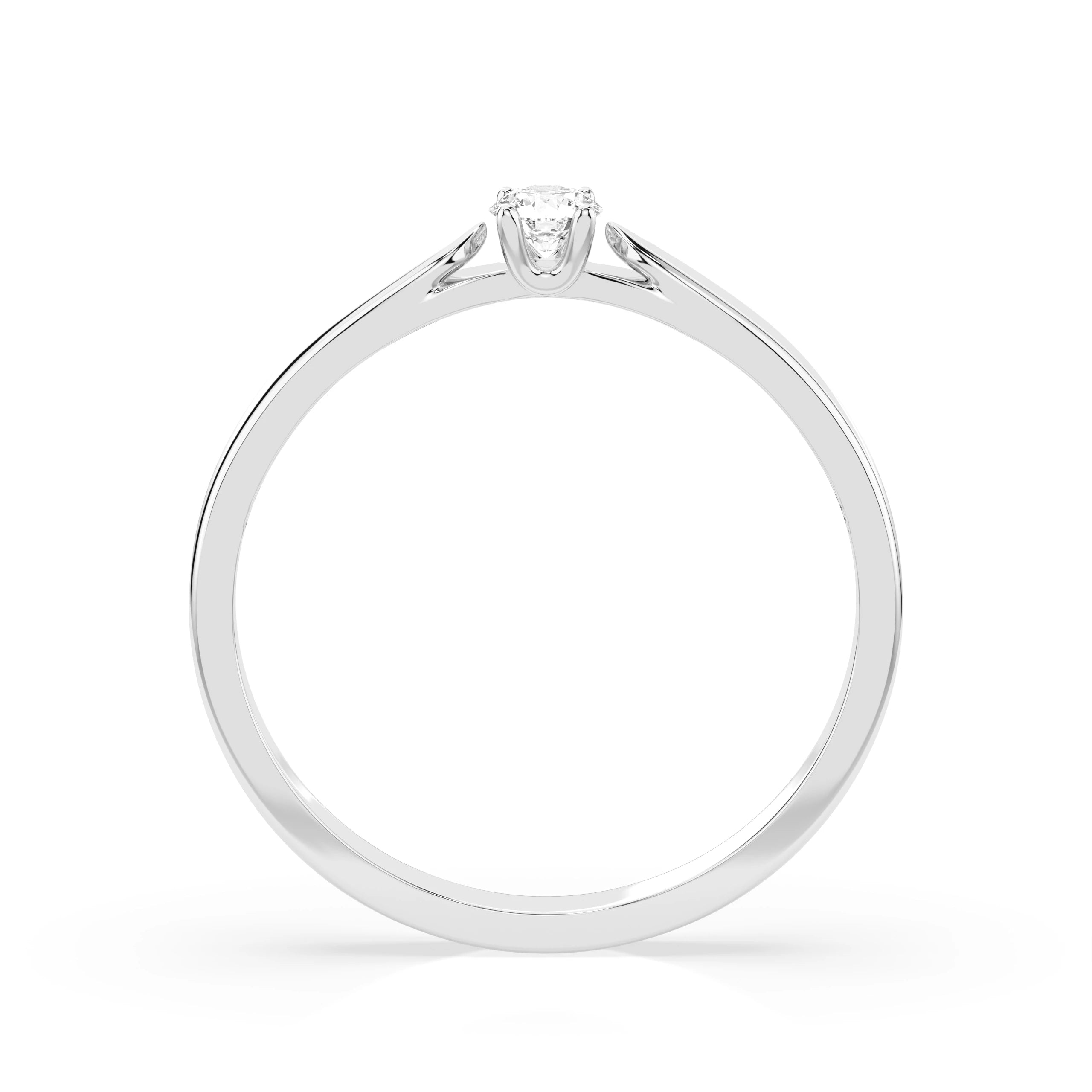 Inel de Logodnă Solitaire din Aur, Diamant Rotund Briliant 0.08 CT