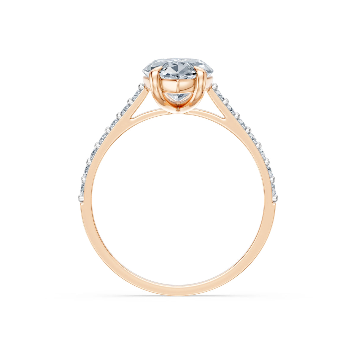 Inel de Logodnă din Aur cu Diamant Central Marquise și Diamante Laterale 2,28 CT