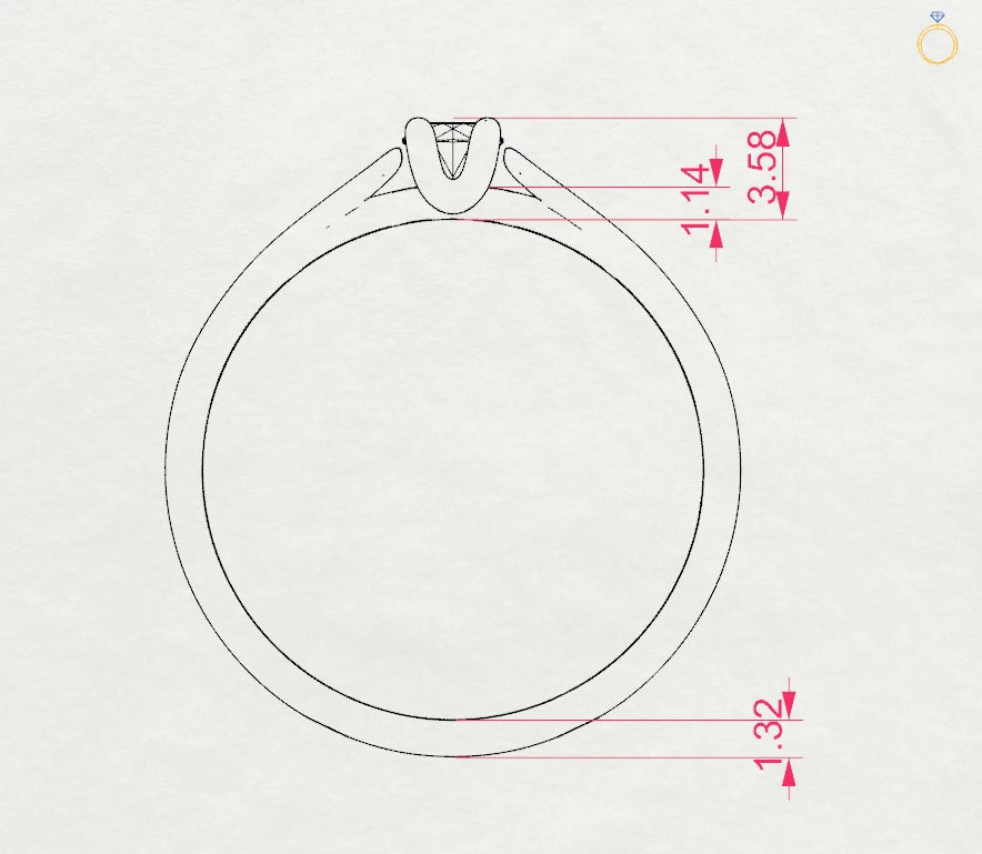 Inel de Logodnă Solitaire din Aur, Diamant Rotund Briliant 0.15 CT