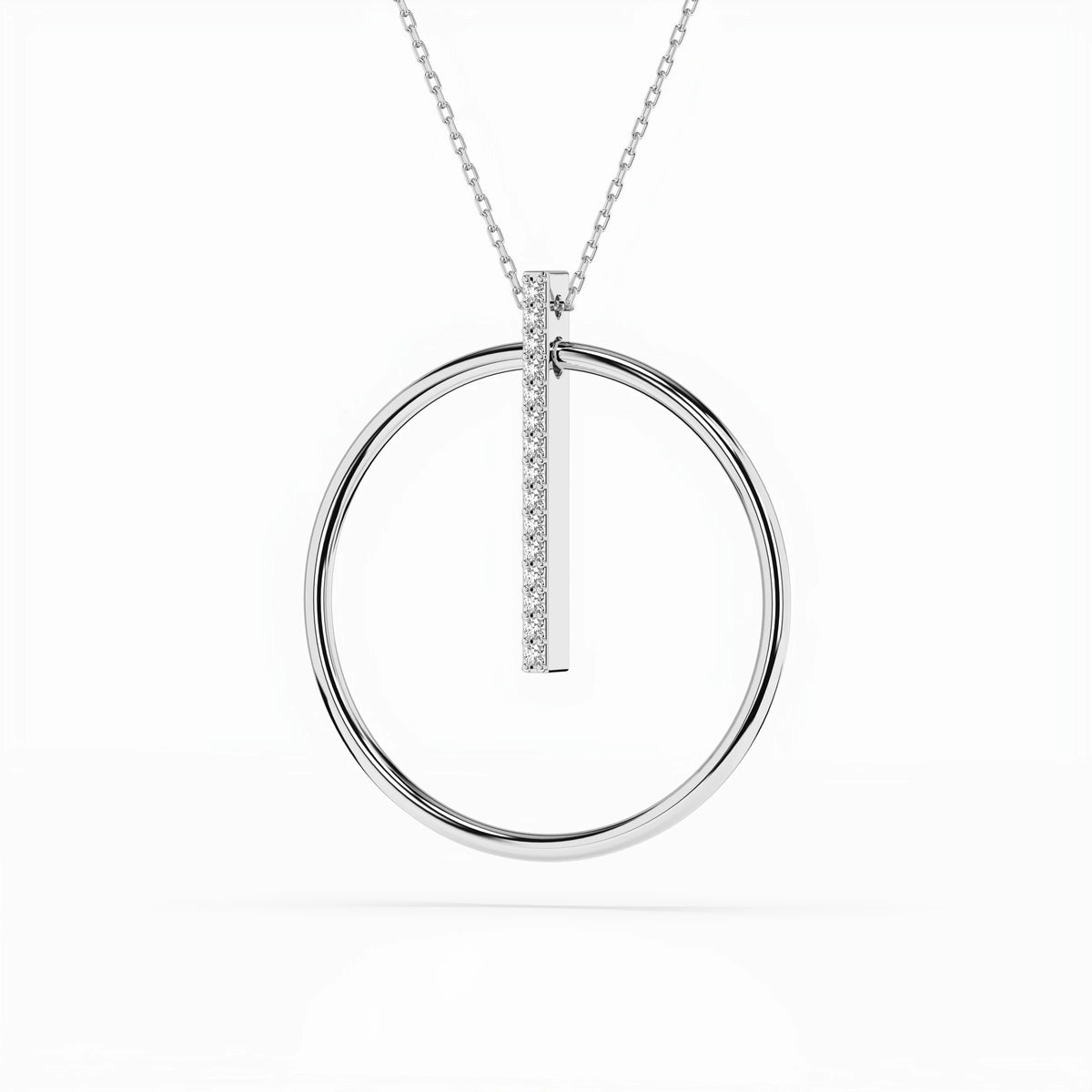 Colier din Aur cu Diamante, Forma Rotund Briliant, 0,09 CT