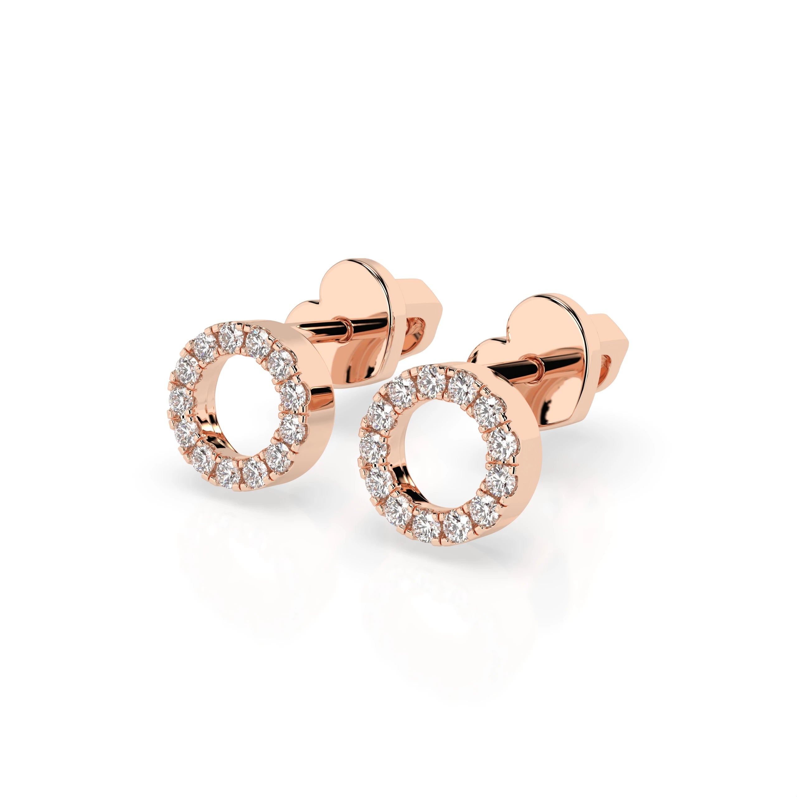 Cercei din Aur cu Diamante Rotunde Briliant 0.16 CT