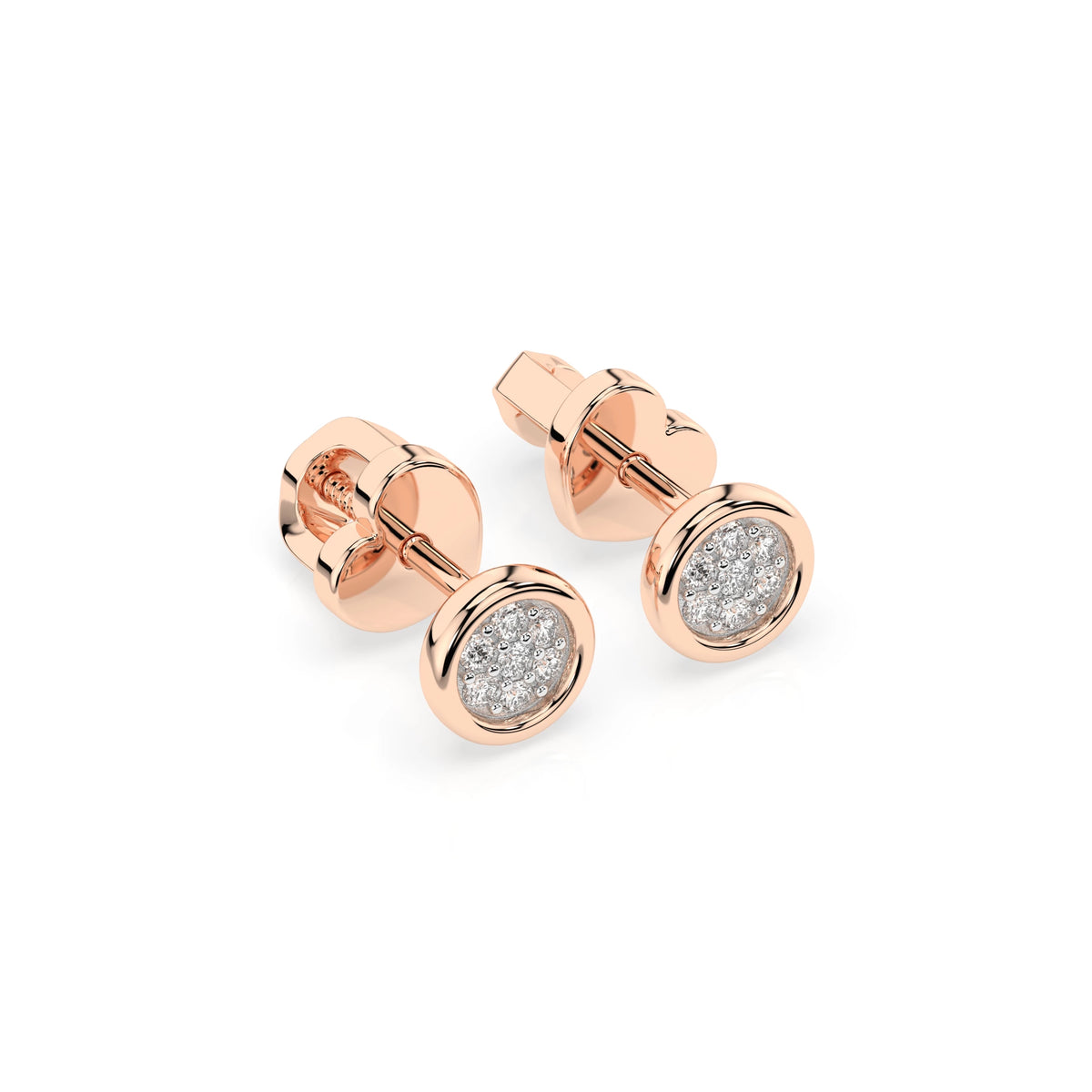 Cercei din Aur cu Diamante Rotunde Briliant 0.08 CT