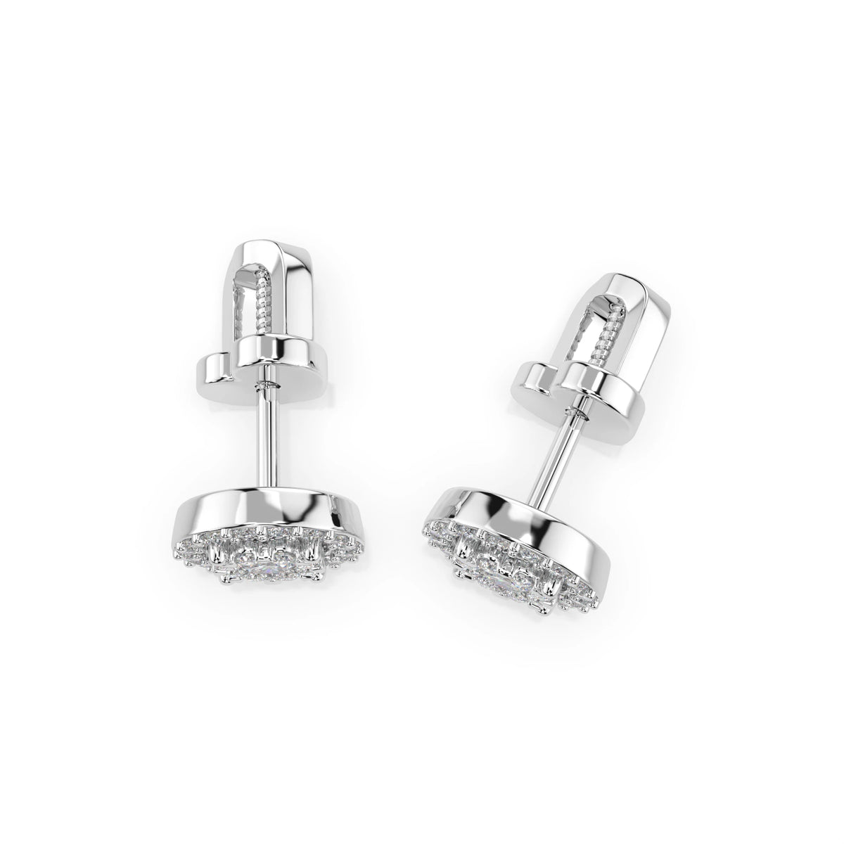 Cercei din Aur cu Diamante, Forma Rotund Briliant, 0,48 CT