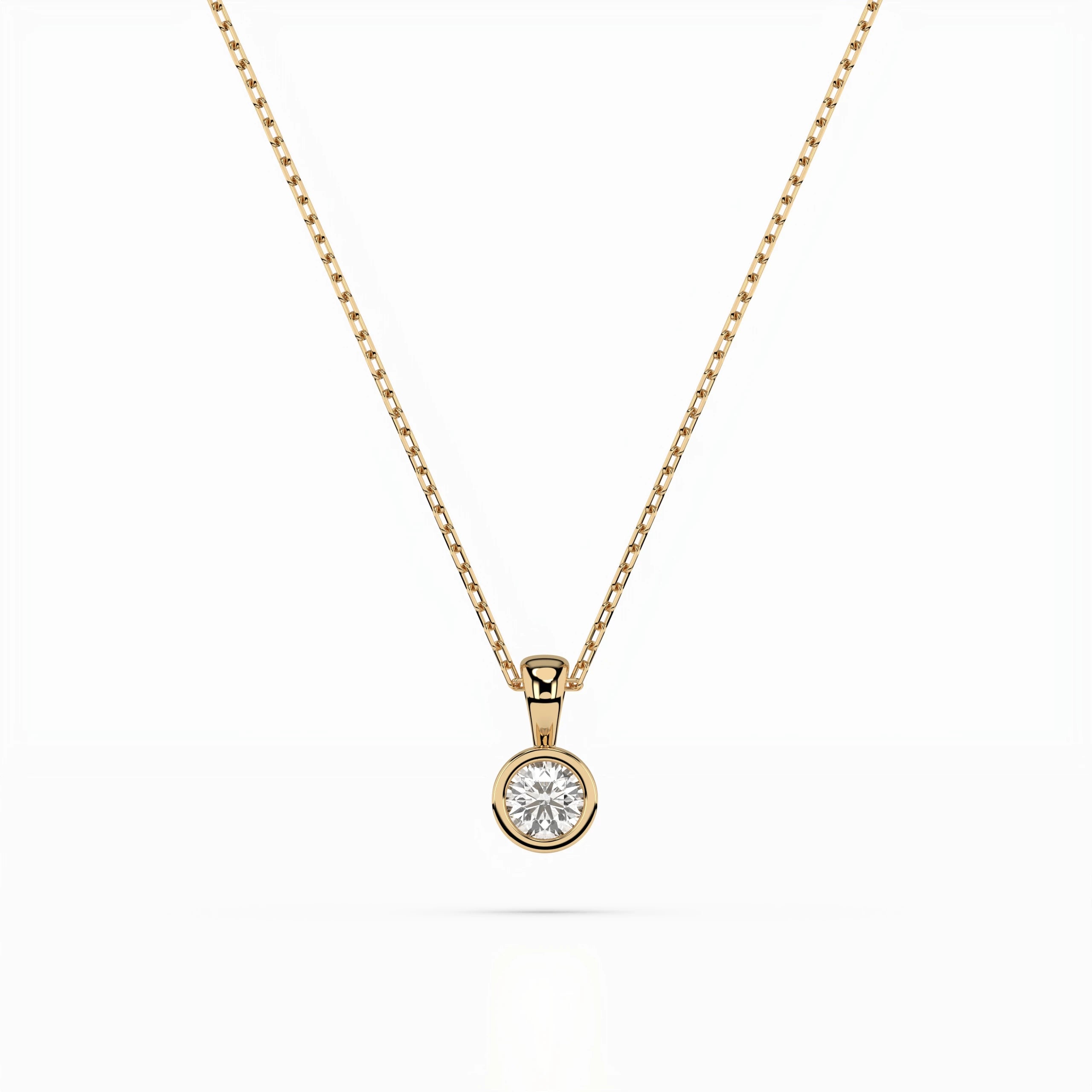 Colier din Aur cu Diamant Rotund Briliant 0.10 CT
