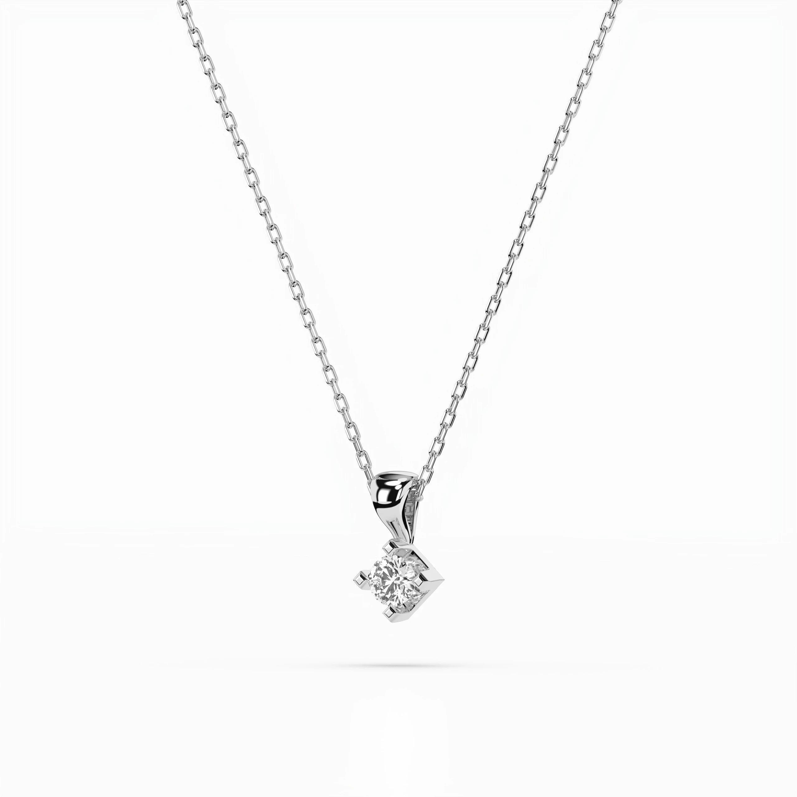 Colier din Aur cu Diamant Rotund Briliant 0.08 CT