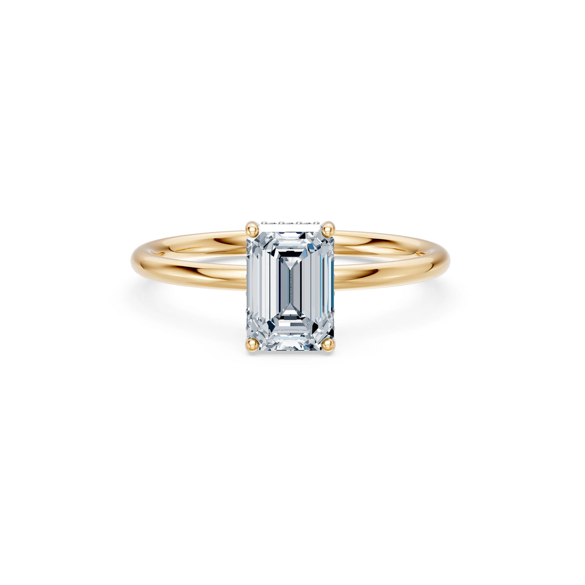 Inel de Logodnă Solitaire din Aur, Diamant Emerald 1,50 CT