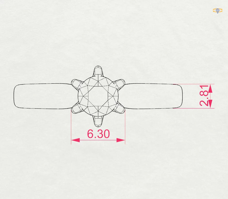 Inel de Logodnă Solitaire din Aur, Diamant Rotund Briliant 0.40 CT