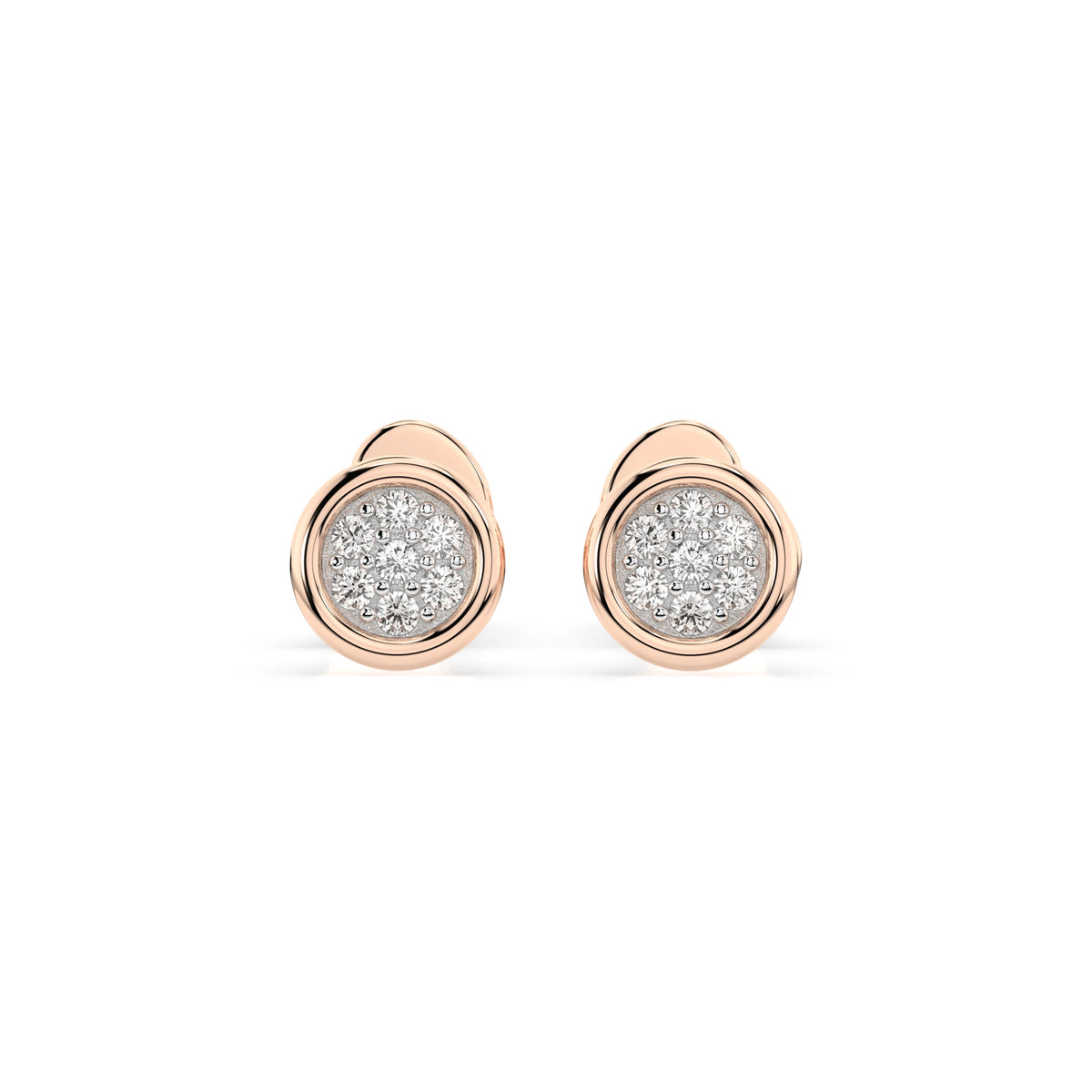 Cercei din Aur cu Diamante Rotunde Briliant 0.08 CT