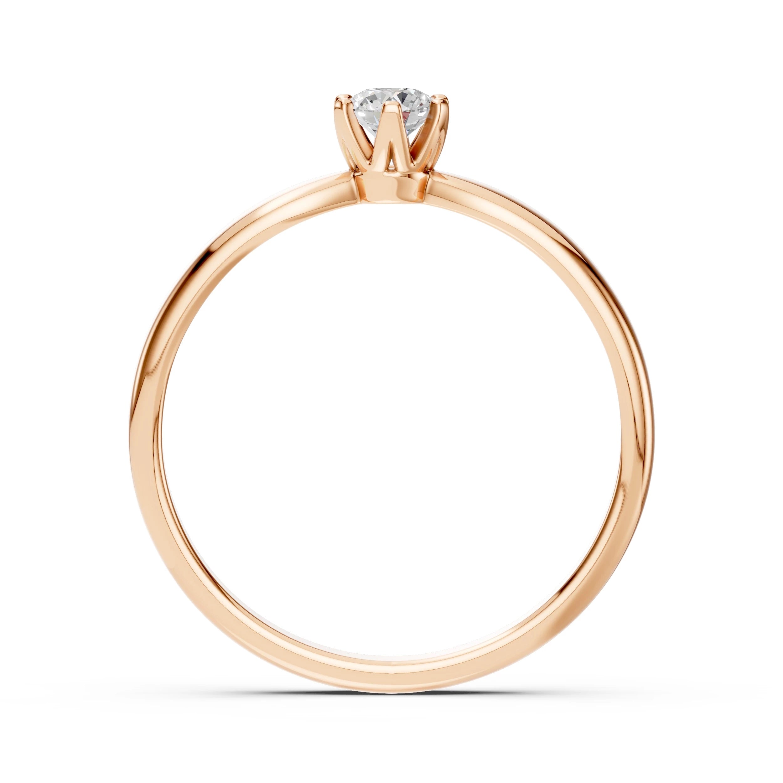 Inel de Logodnă Solitaire din Aur, Diamant Rotund Briliant 0.20 CT