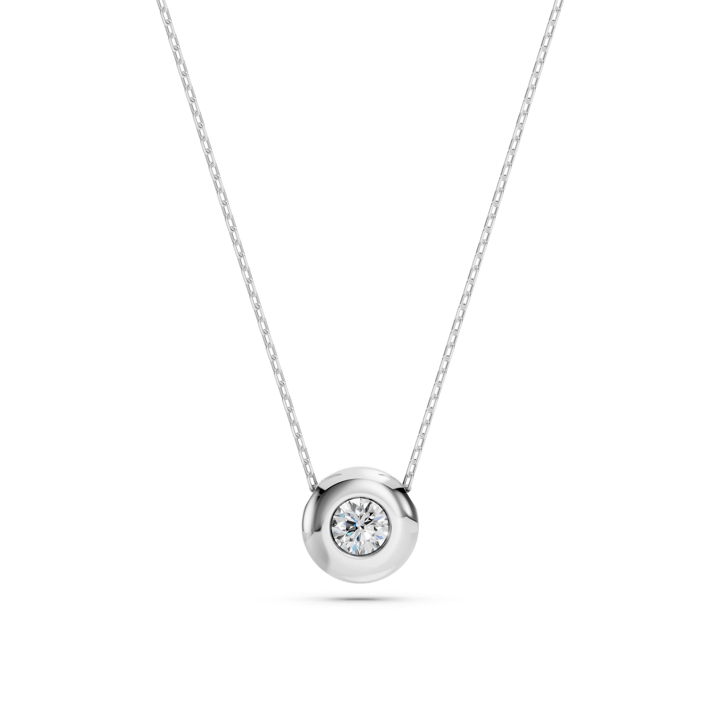 Colier din Aur cu Diamant Rotund Briliant 0.15 CT