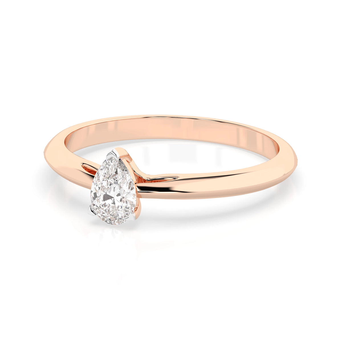 Inel de Logodnă Solitaire din Aur, Diamant Pear 0,30 CT
