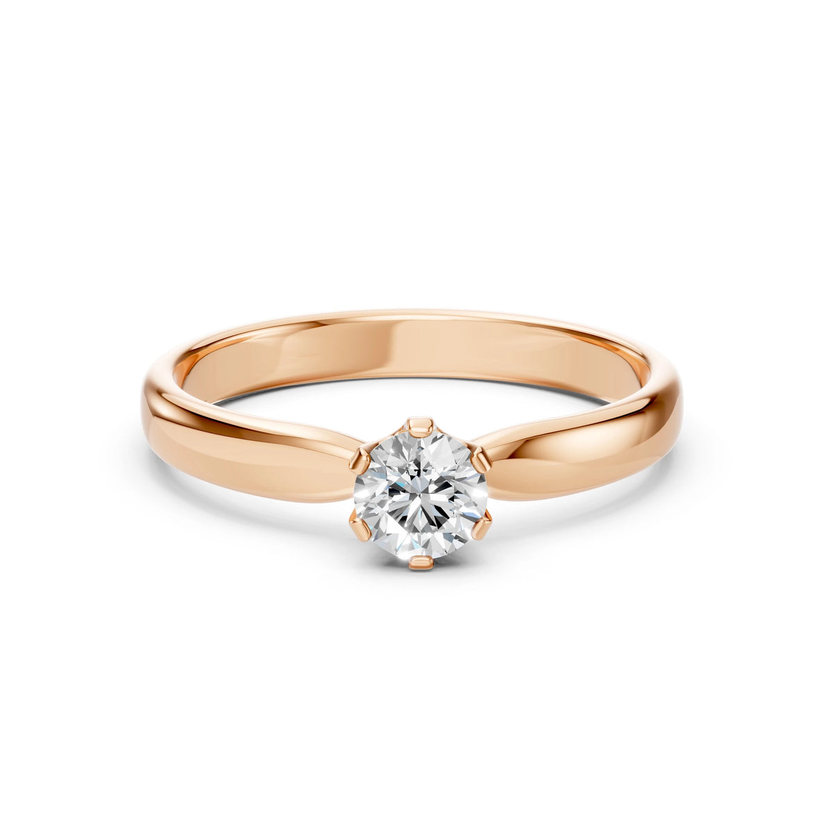 Inel de Logodnă Solitaire din Aur, Diamant Rotund Briliant 0,45 CT