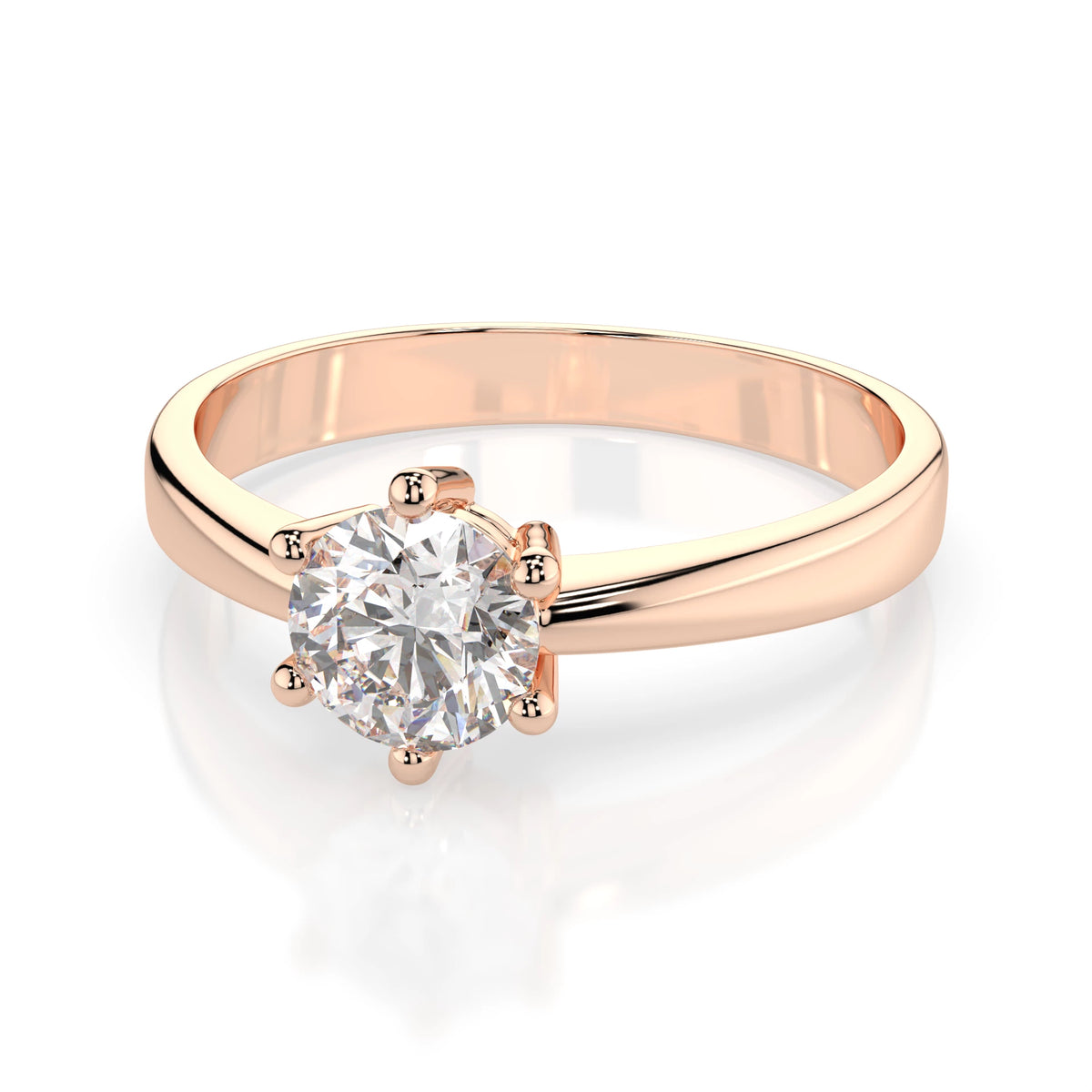 Inel de Logodnă Solitaire din Aur, Diamant Rotund Briliant 0,50 CT