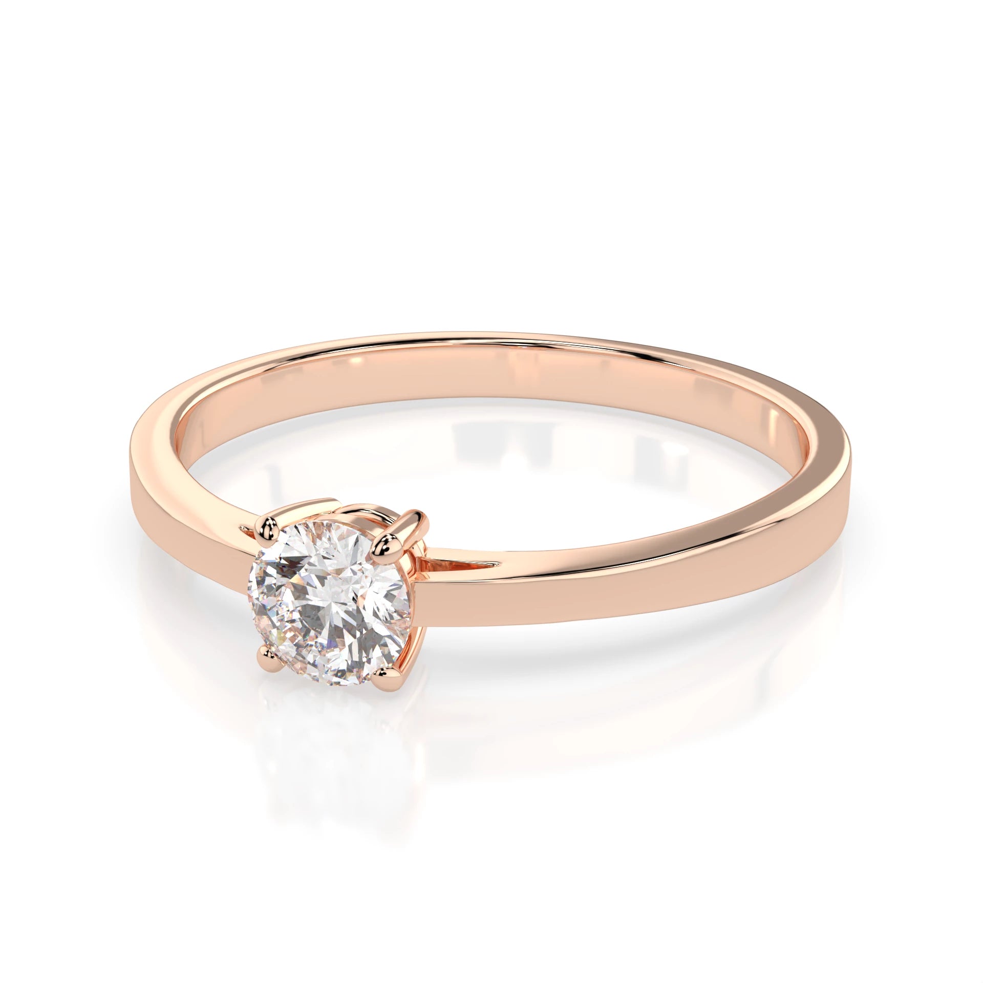 Inel de Logodnă Solitaire din Aur, Diamant Rotund Briliant 0.30 CT
