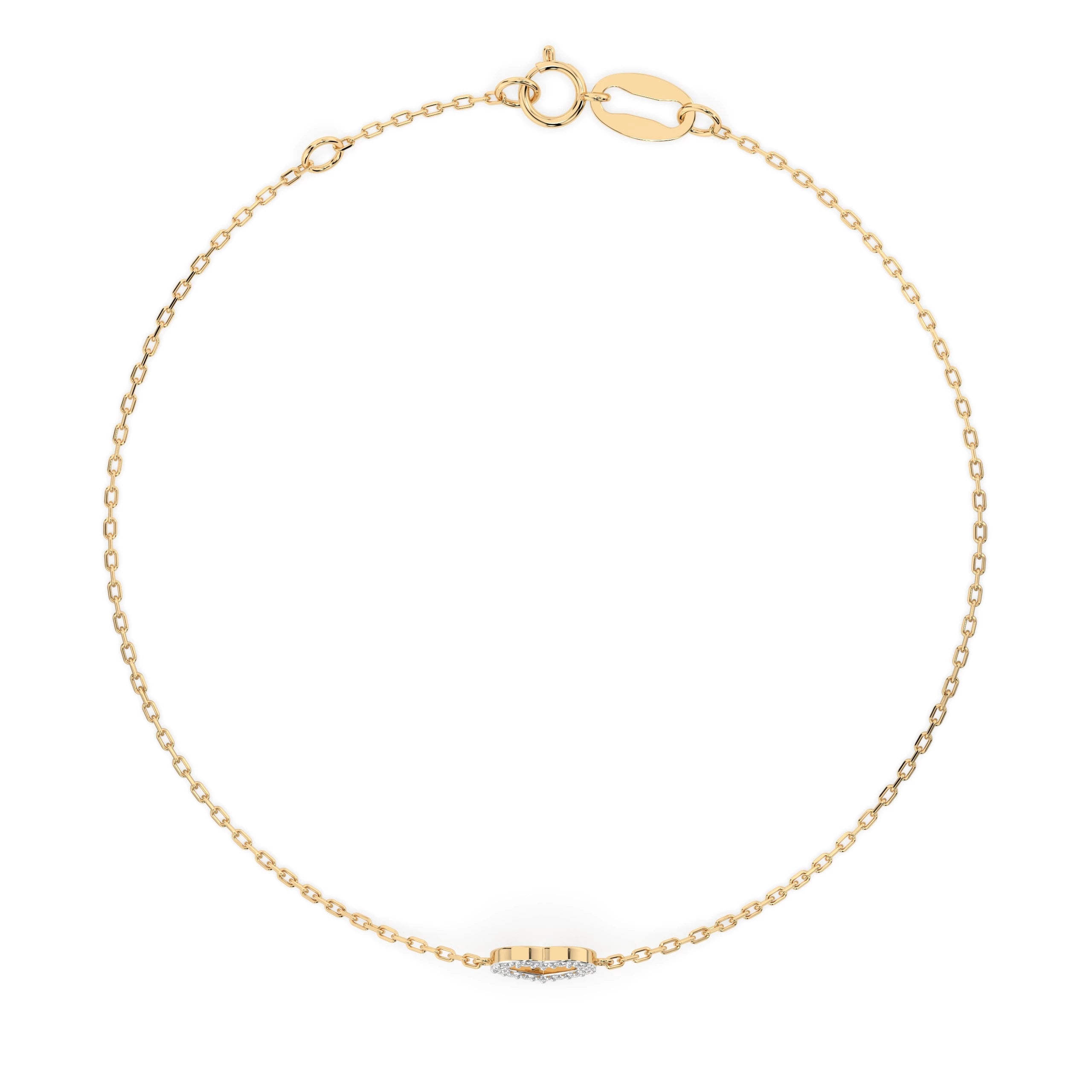 Brățară din Aur cu Diamante Rotunde Briliant 0.07 CT