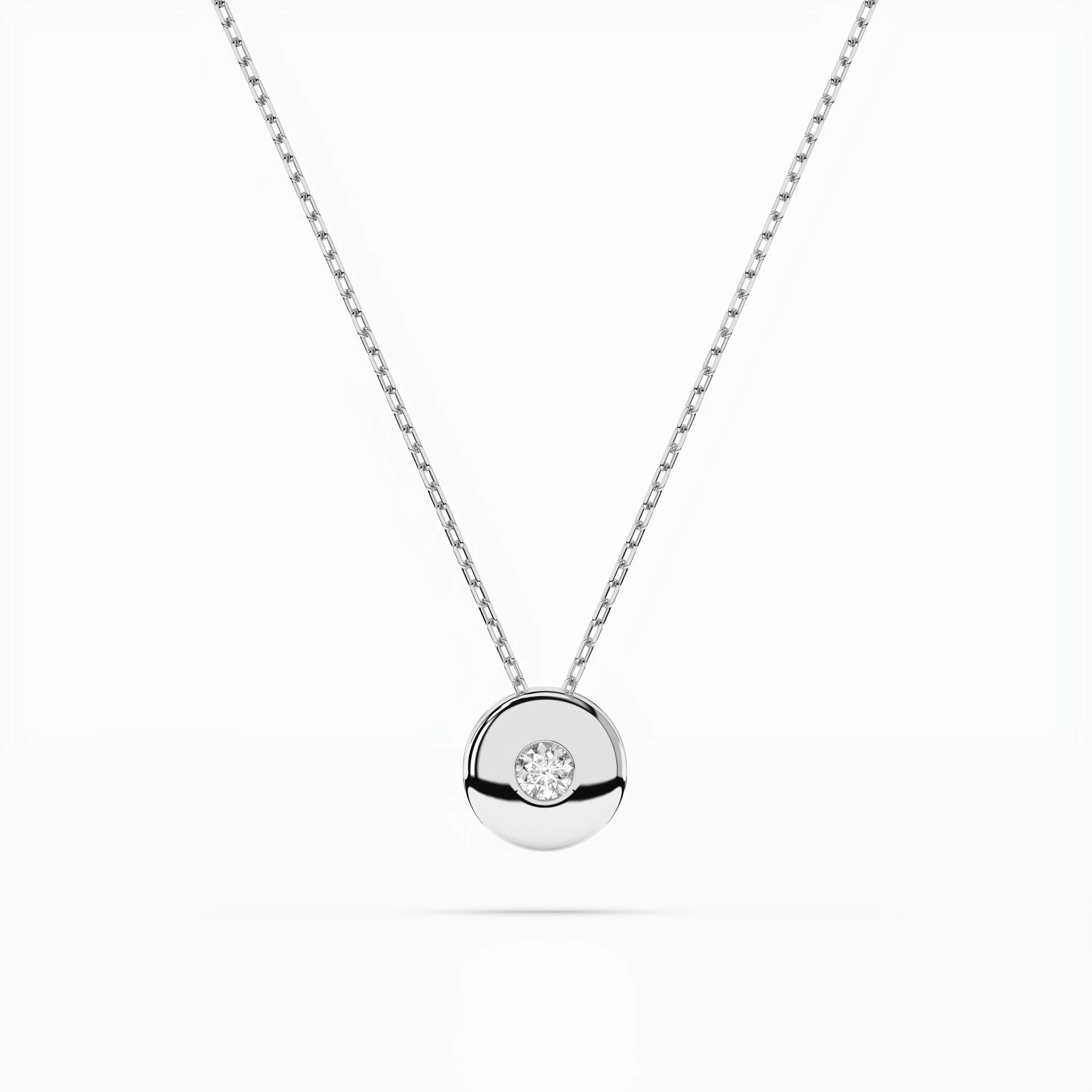 Colier din Aur cu Diamant Rotund Briliant 0.04 CT