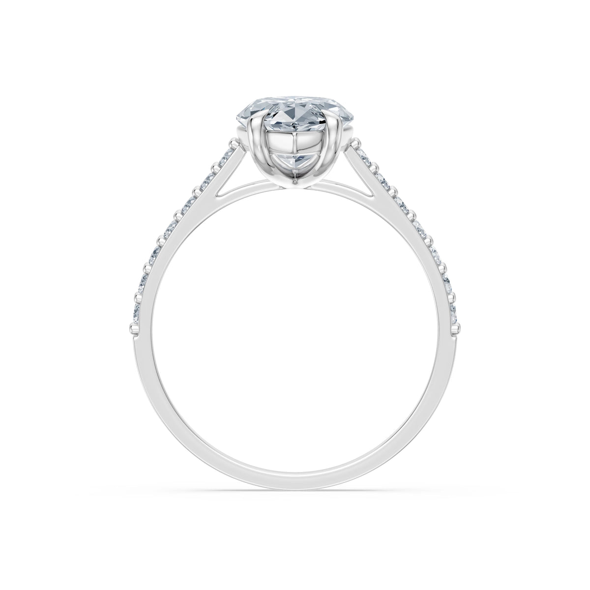 Inel de Logodnă din Aur cu Diamant Central Marquise și Diamante Laterale 2,28 CT