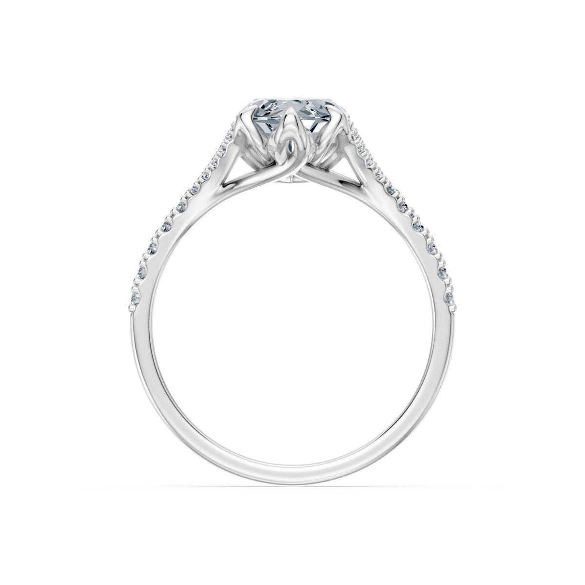 Inel de Logodnă din Aur cu Diamant Central Marquise și Diamante Laterale 2,37 CT