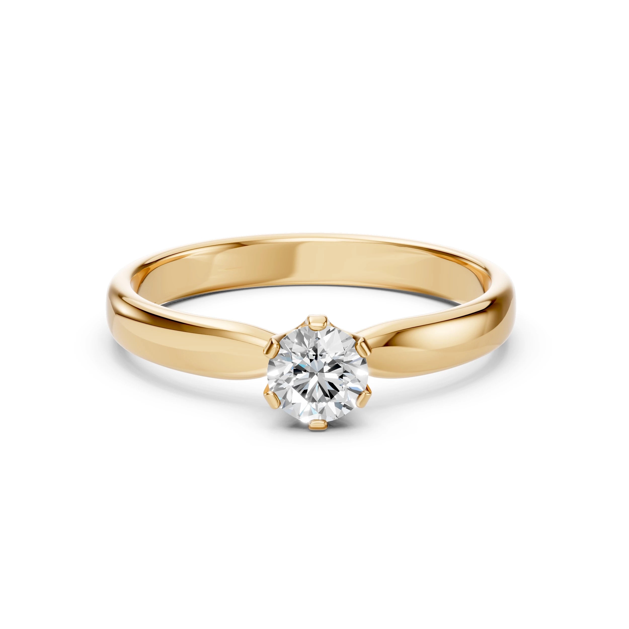 Inel de Logodnă Solitaire din Aur, Diamant Rotund Briliant 0.40 CT