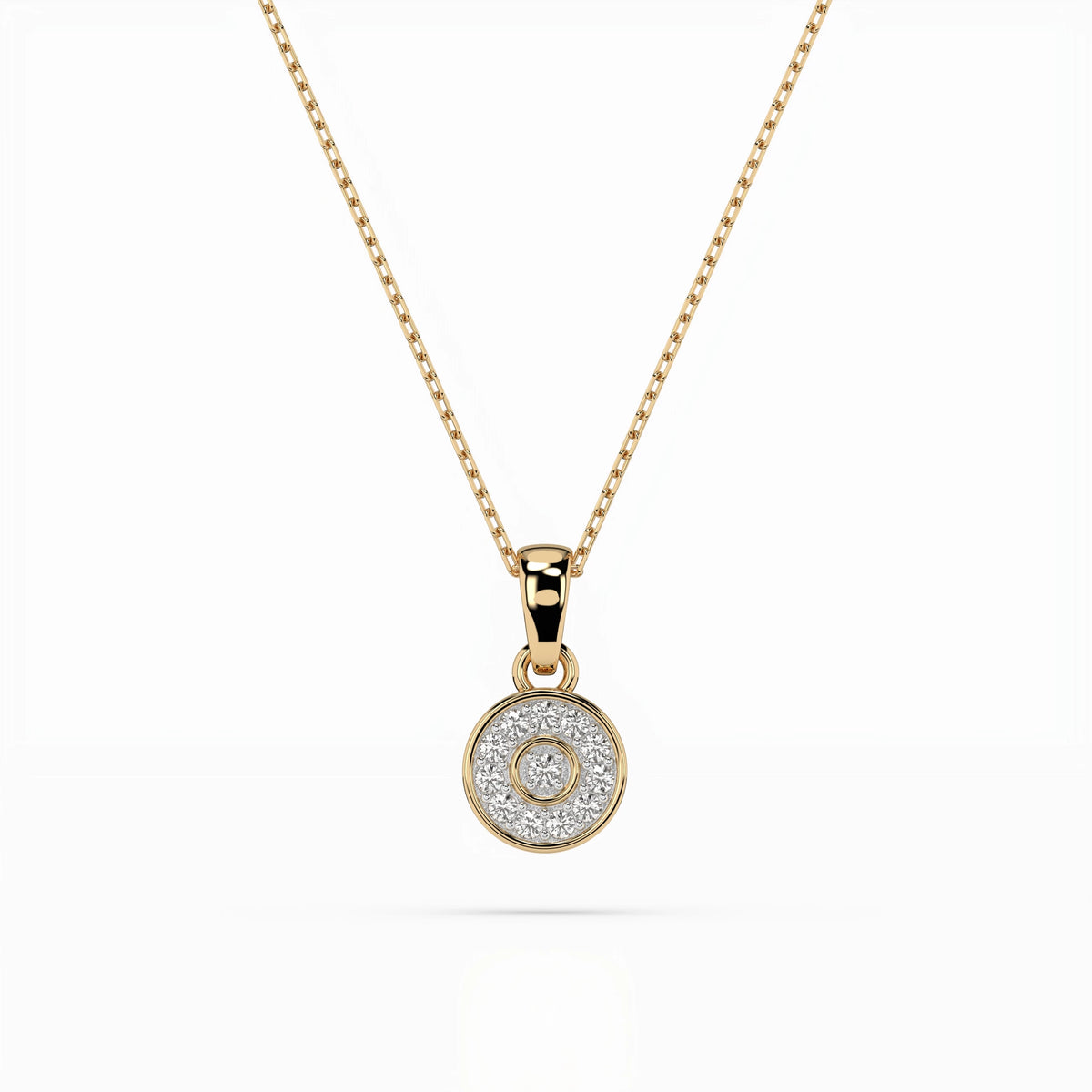 Colier din Aur cu Diamante, Forma Rotund Briliant, 0,08 CT