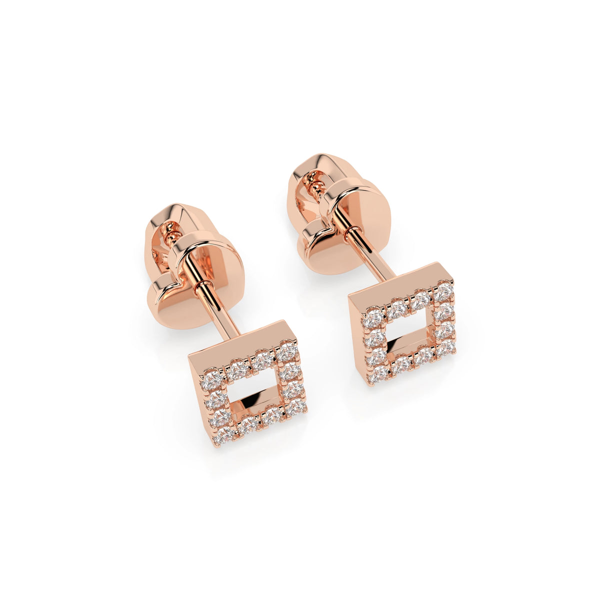Cercei din Aur cu Diamante Rotunde Briliant 0.14 CT