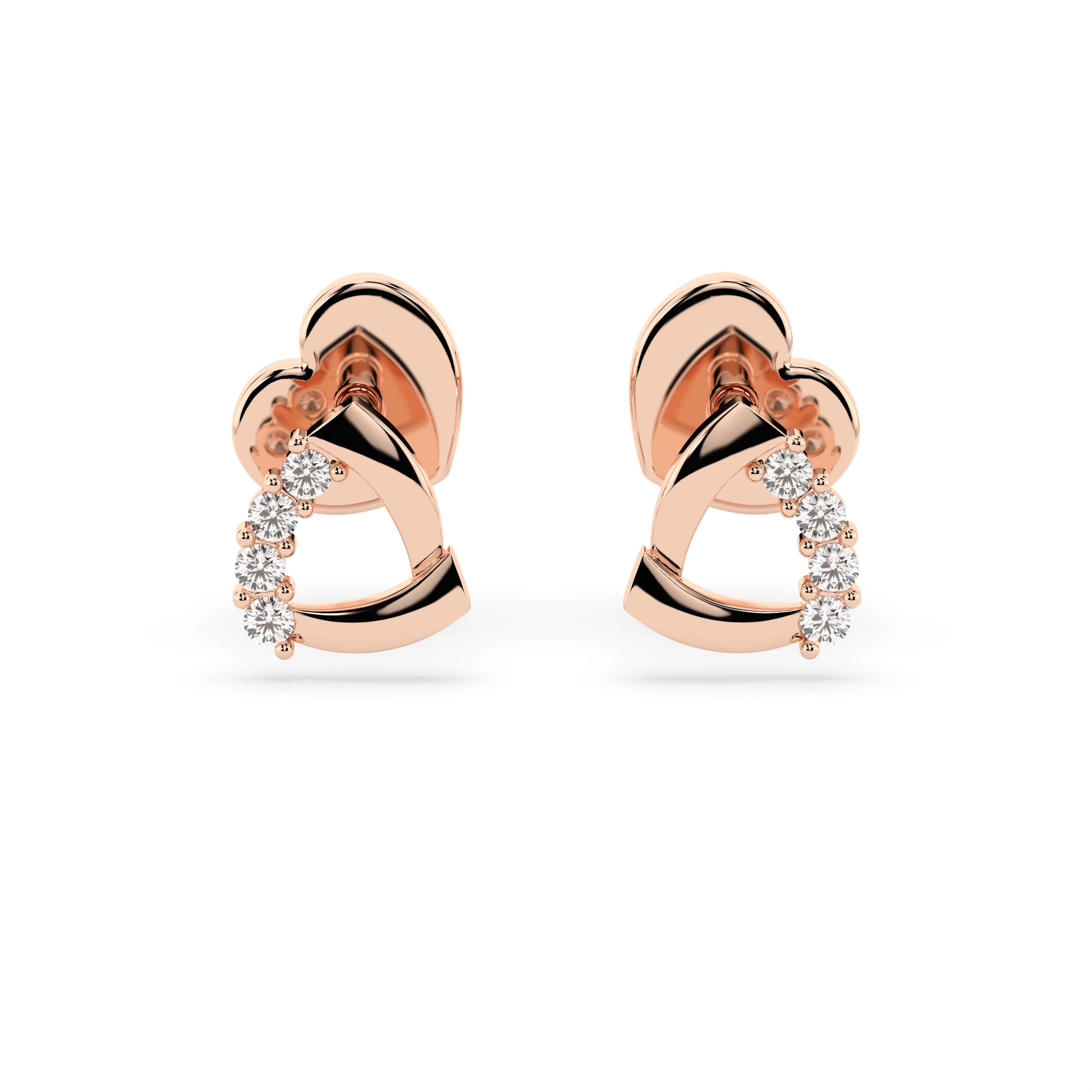Cercei din Aur cu Diamante Rotunde Briliant 0.05 CT