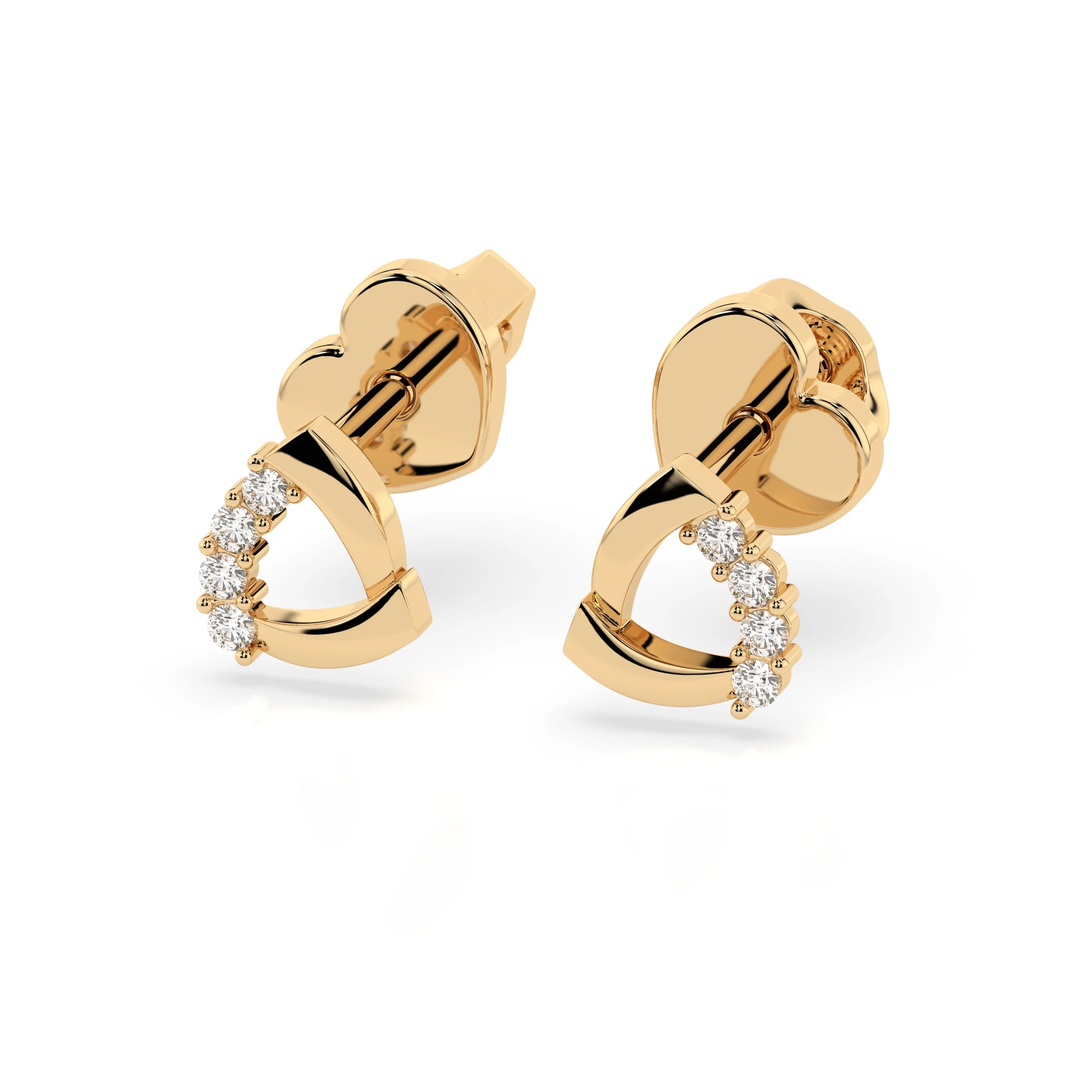 Cercei din Aur cu Diamante Rotunde Briliant 0.05 CT