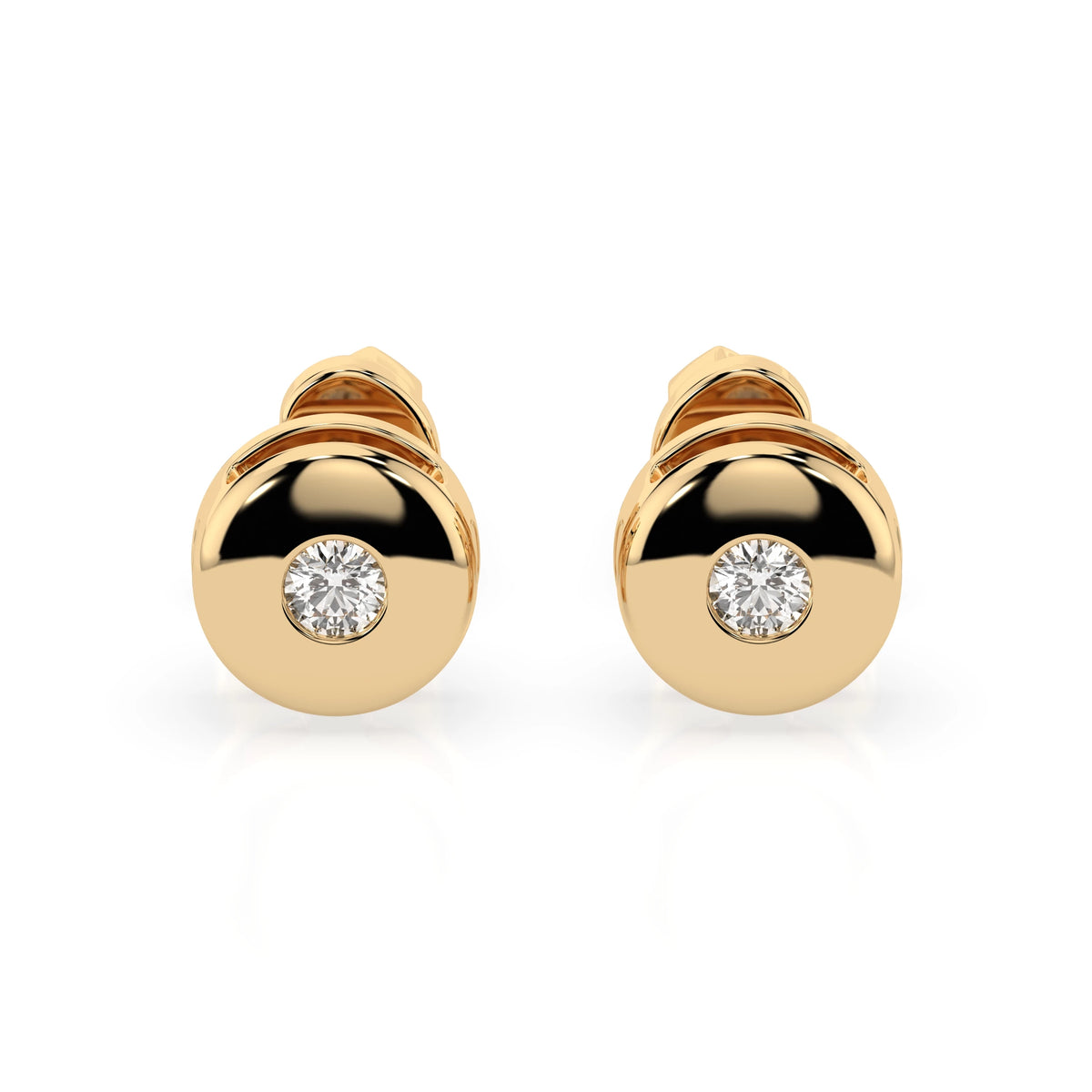 Cercei din Aur cu Diamante Rotunde Briliant 0.08 CT