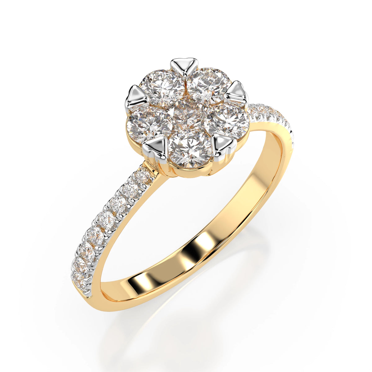 Inel din Aur cu Diamante, Forma Rotund Briliant, 0,79 CT
