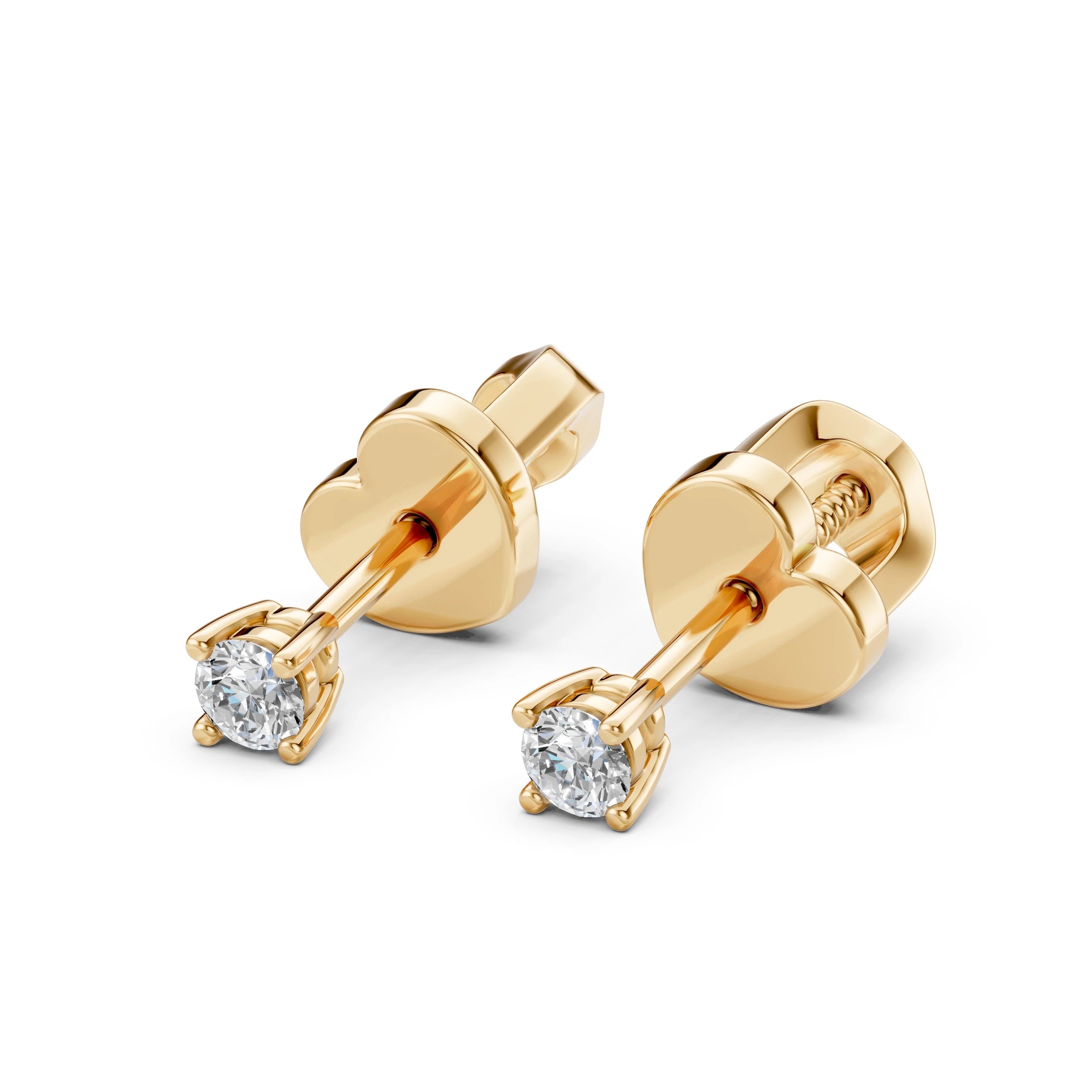 Cercei din Aur cu Diamante Rotunde Briliant 0.12 CT